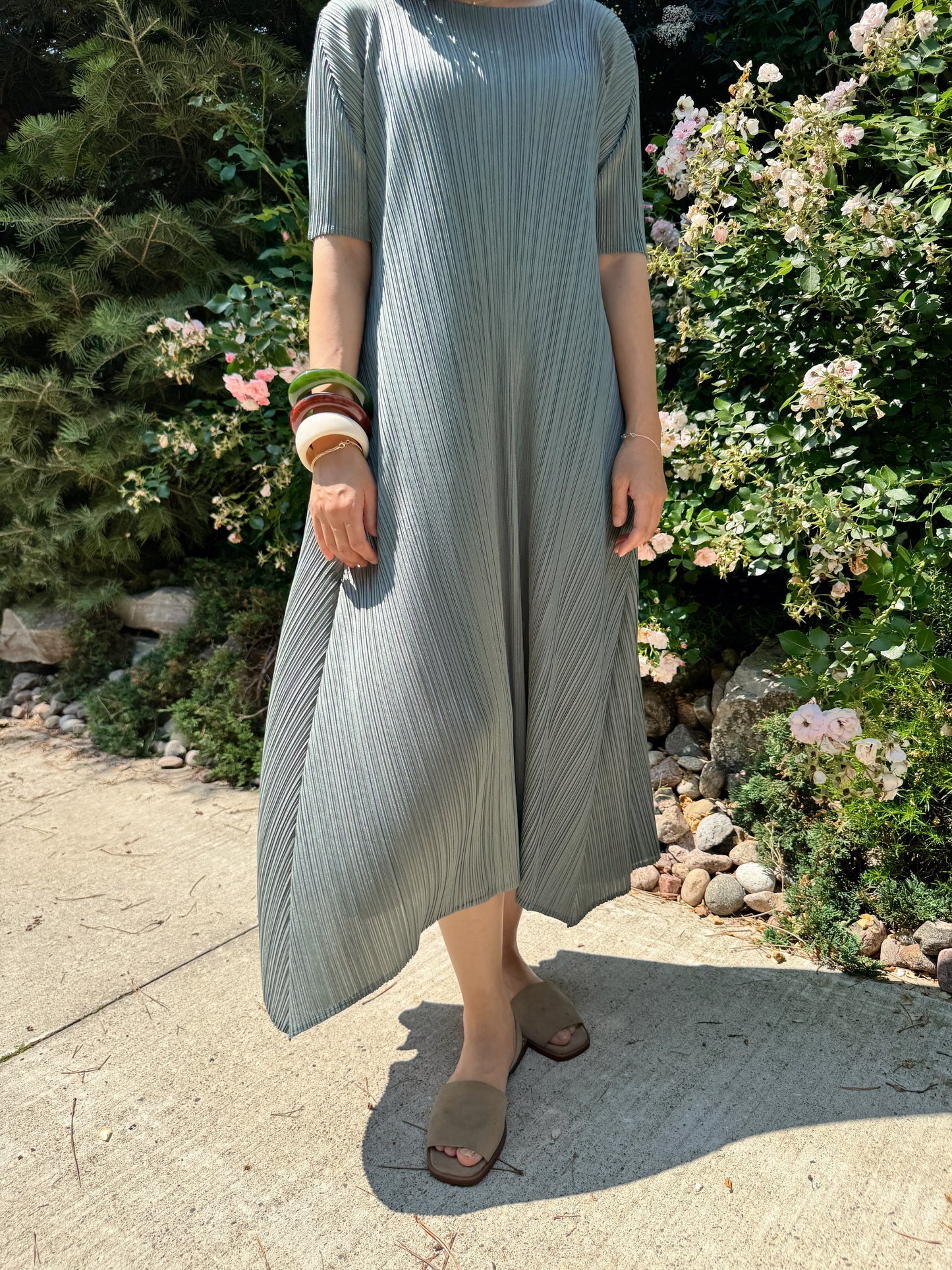 Pleats A-line Dress