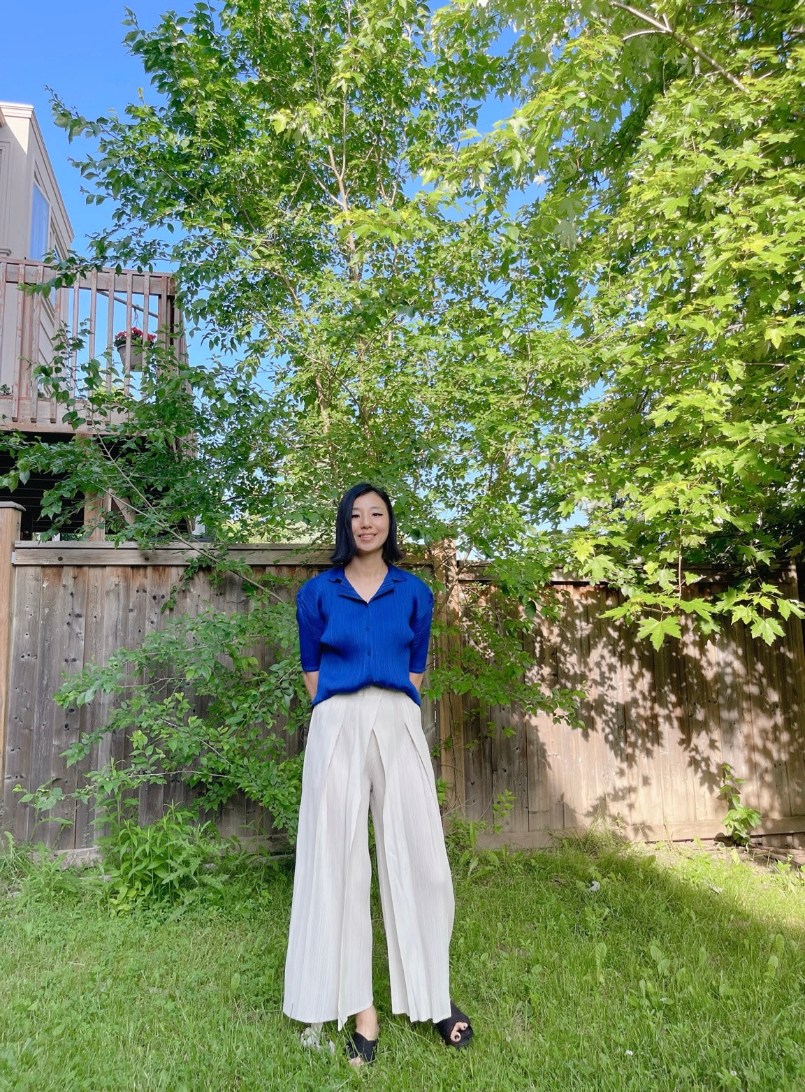 Button wrap pants (mustard, blue, ivory, black)