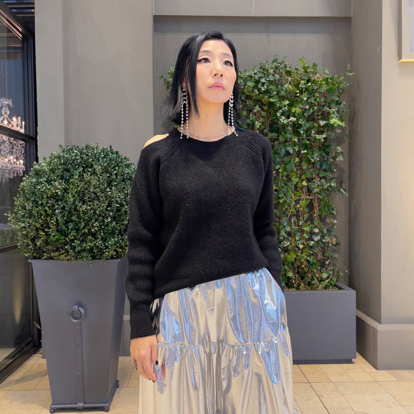 Latte wool knit (ivory, blue, black)