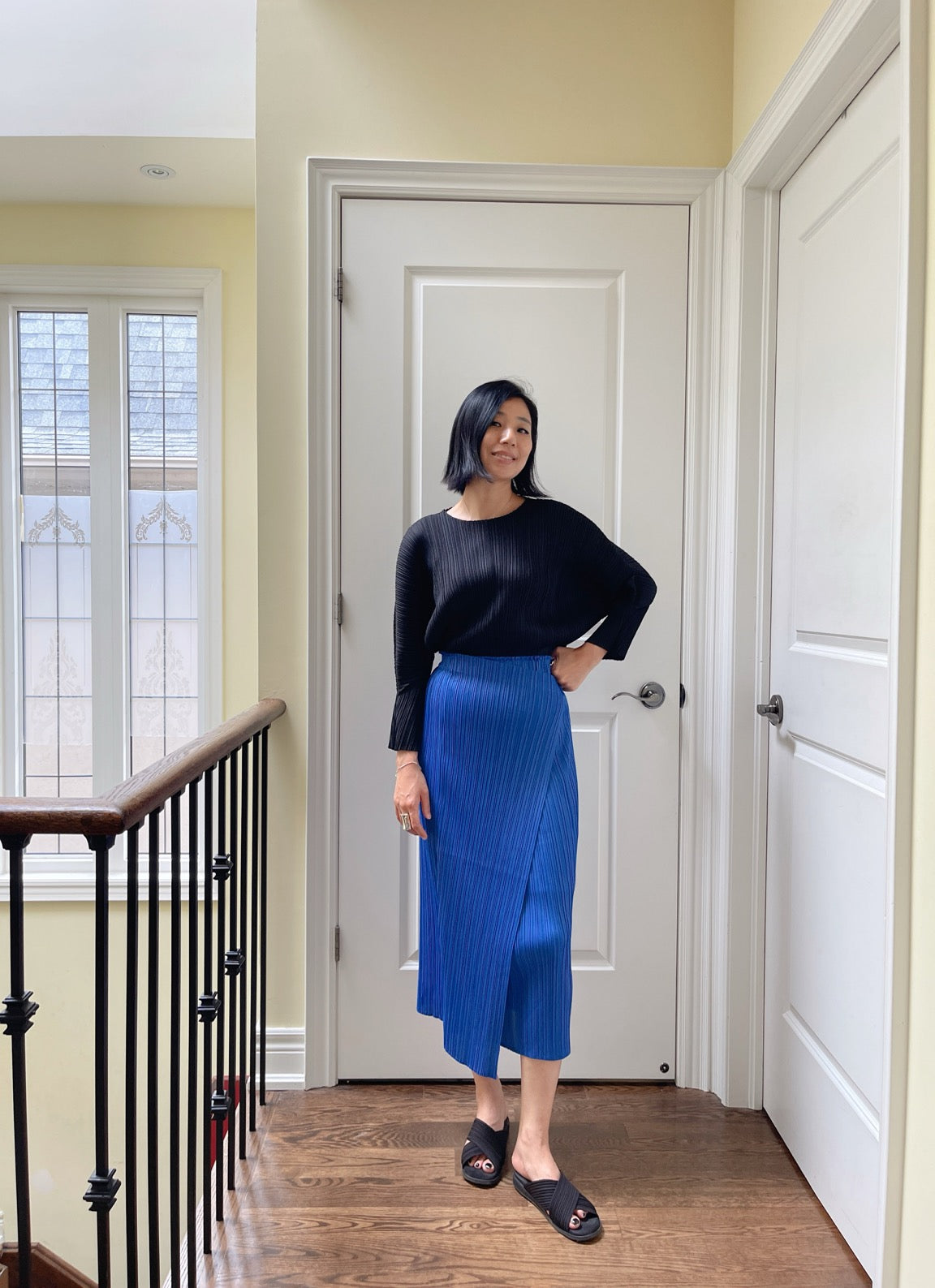 <SPECIAL> Button wrap skirt (green, blue, ivory)