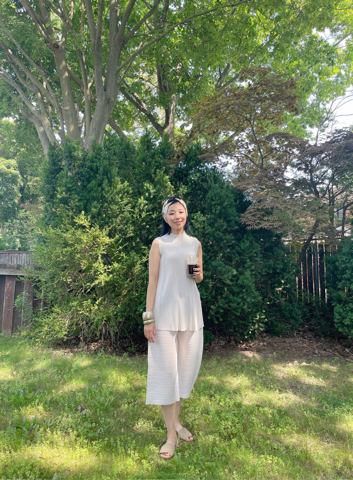 Pleats A line long top (ivory,black,mocha)