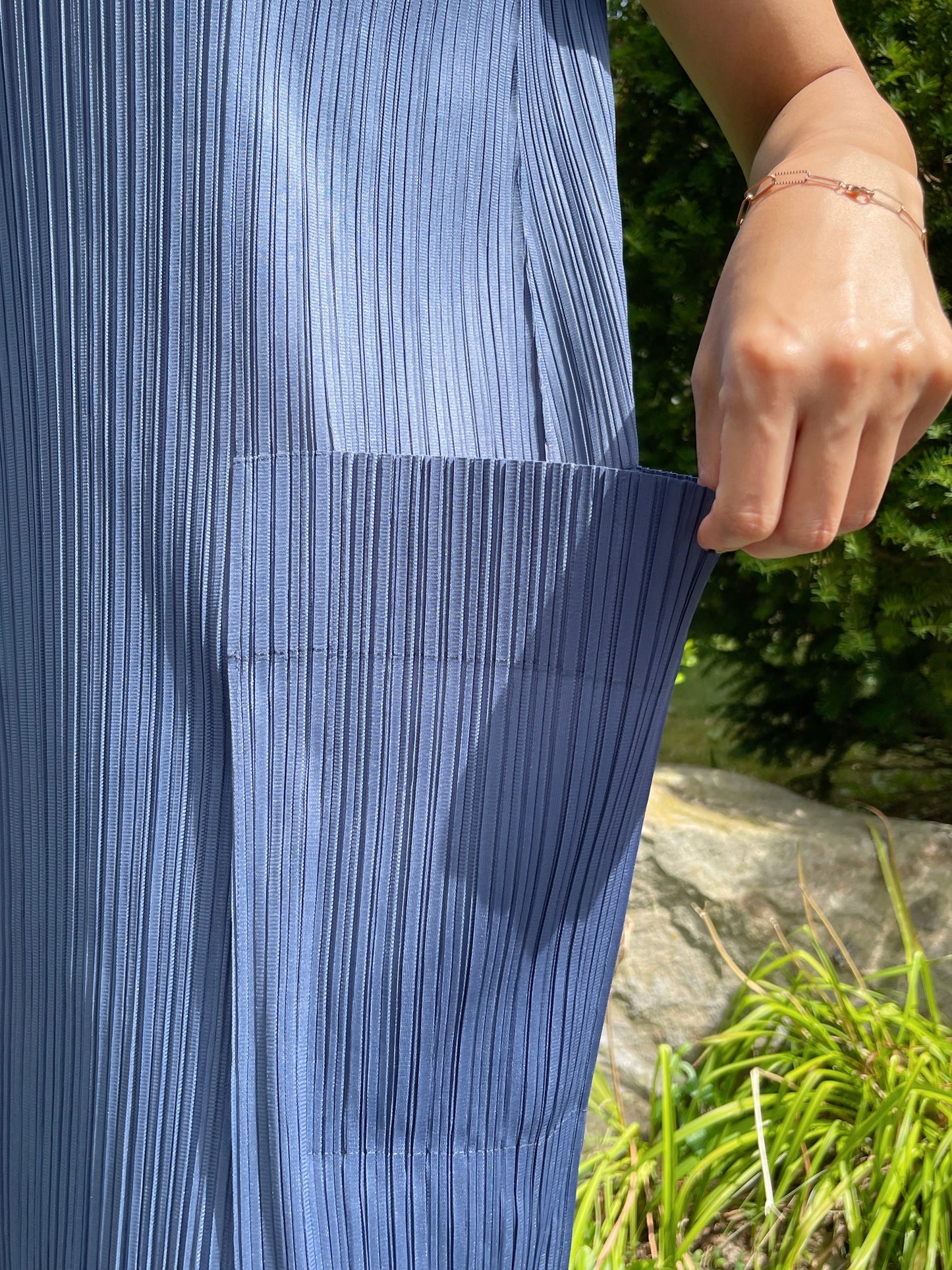 Pleats pocket dress( navy, ivory)
