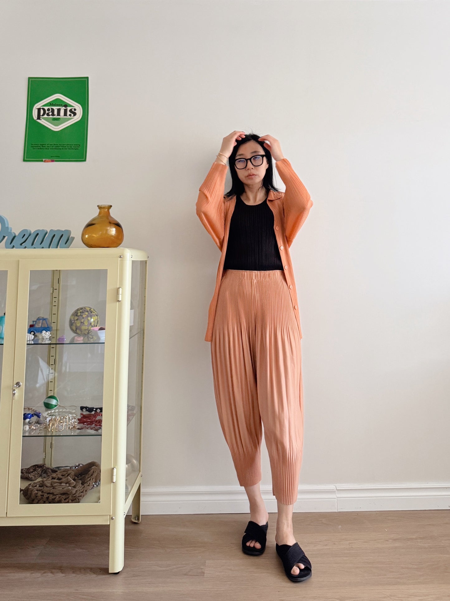 Pleats baggy pants ( black, pink, ivory, orange, mocha)
