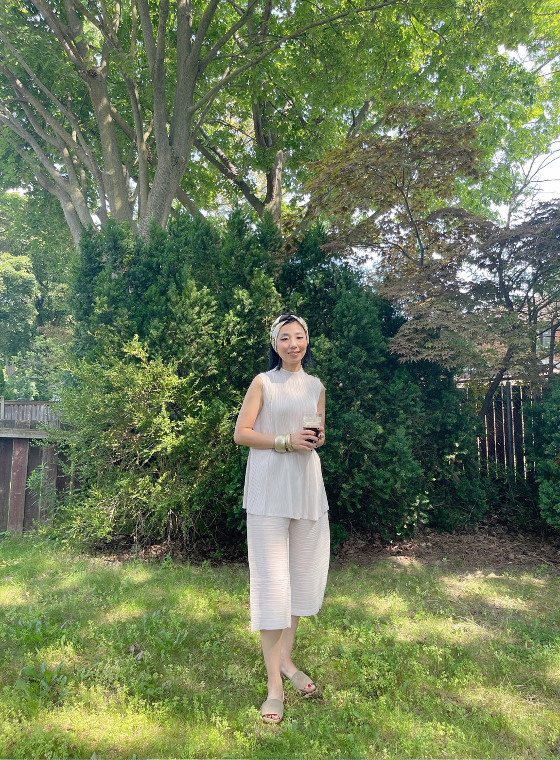 Pleats A line long top (ivory,black,mocha)