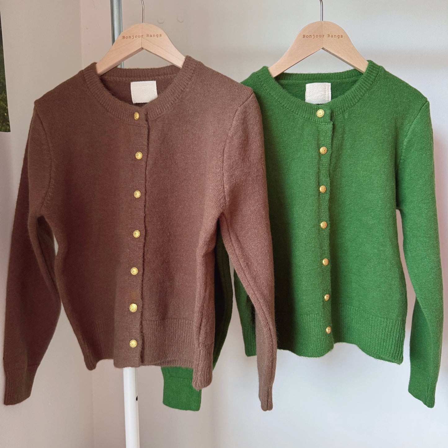Golden button cardigan (gray, green,brown,pink,red,black)