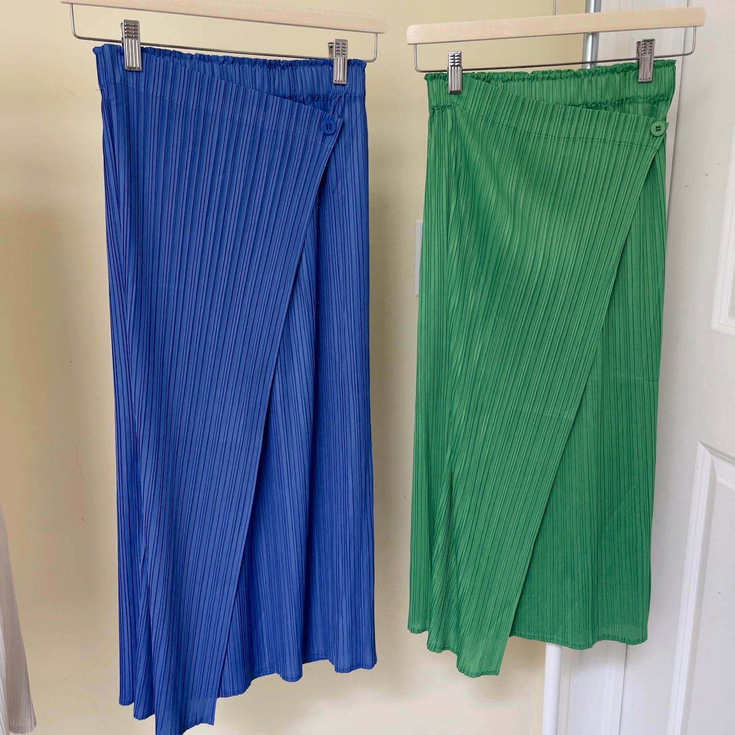 <SPECIAL> Button wrap skirt (green, blue, ivory)