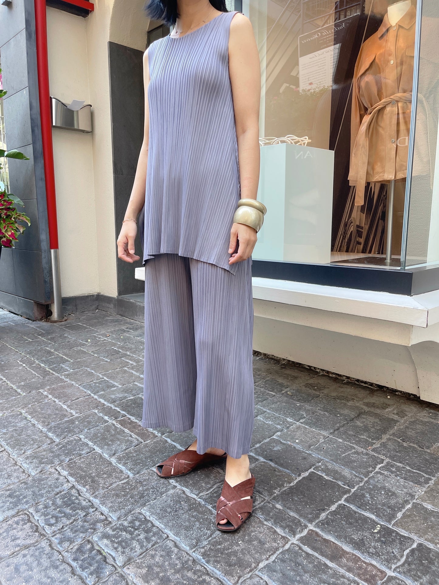 Pleats July pants (ivory, black, grey)