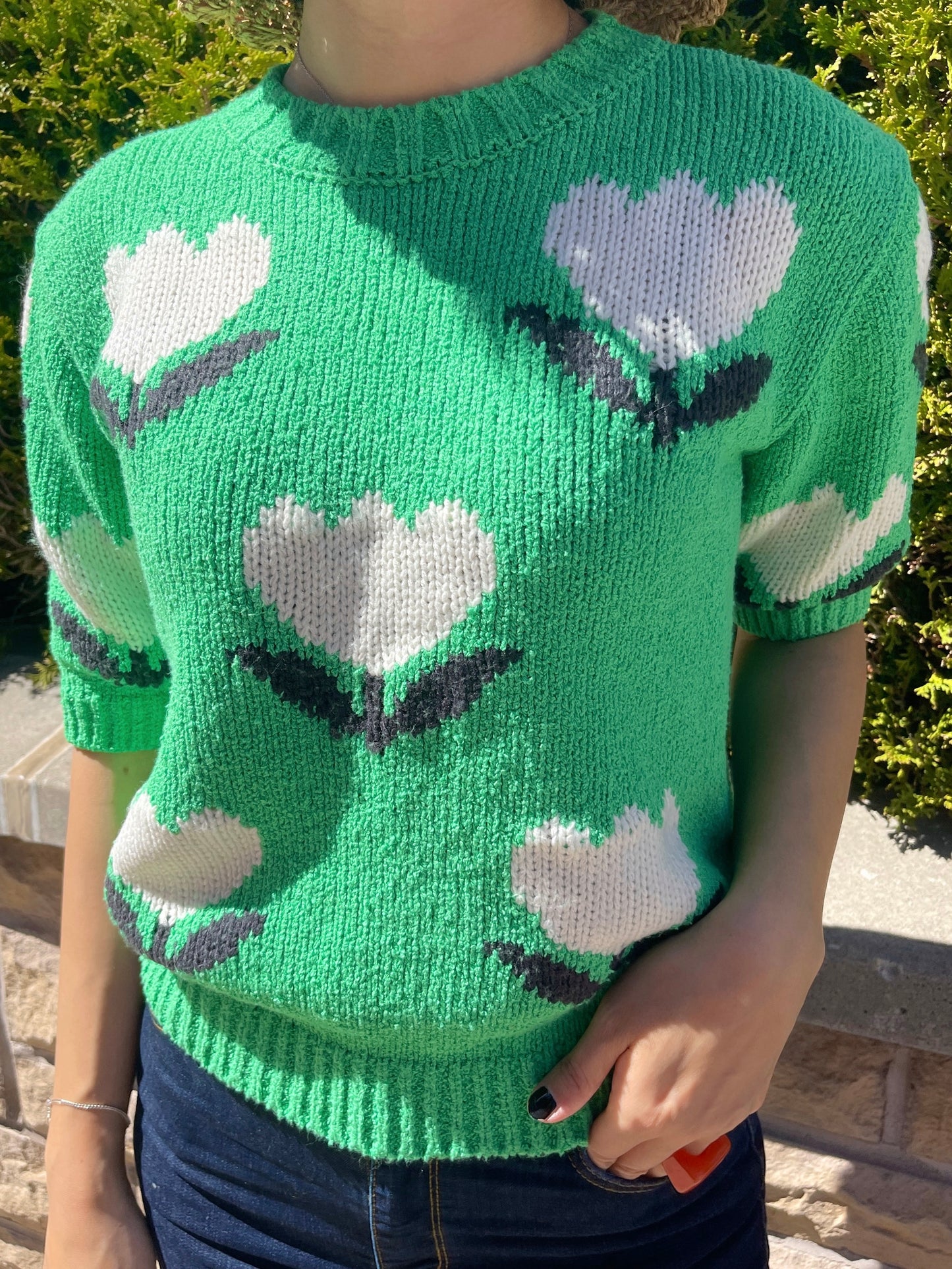 Tulip Knit (black, green)