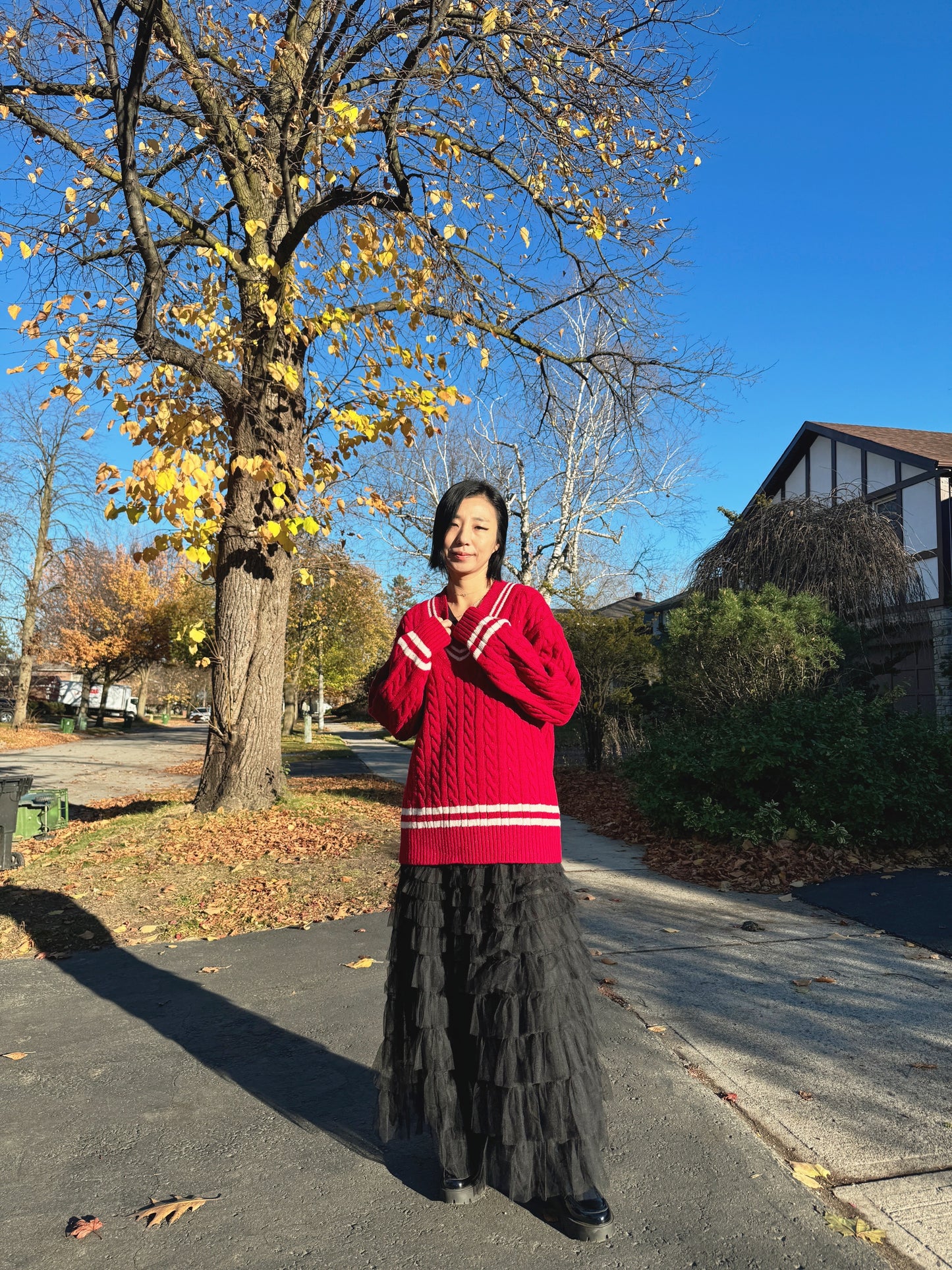 Noel cable knit (blue,red)
