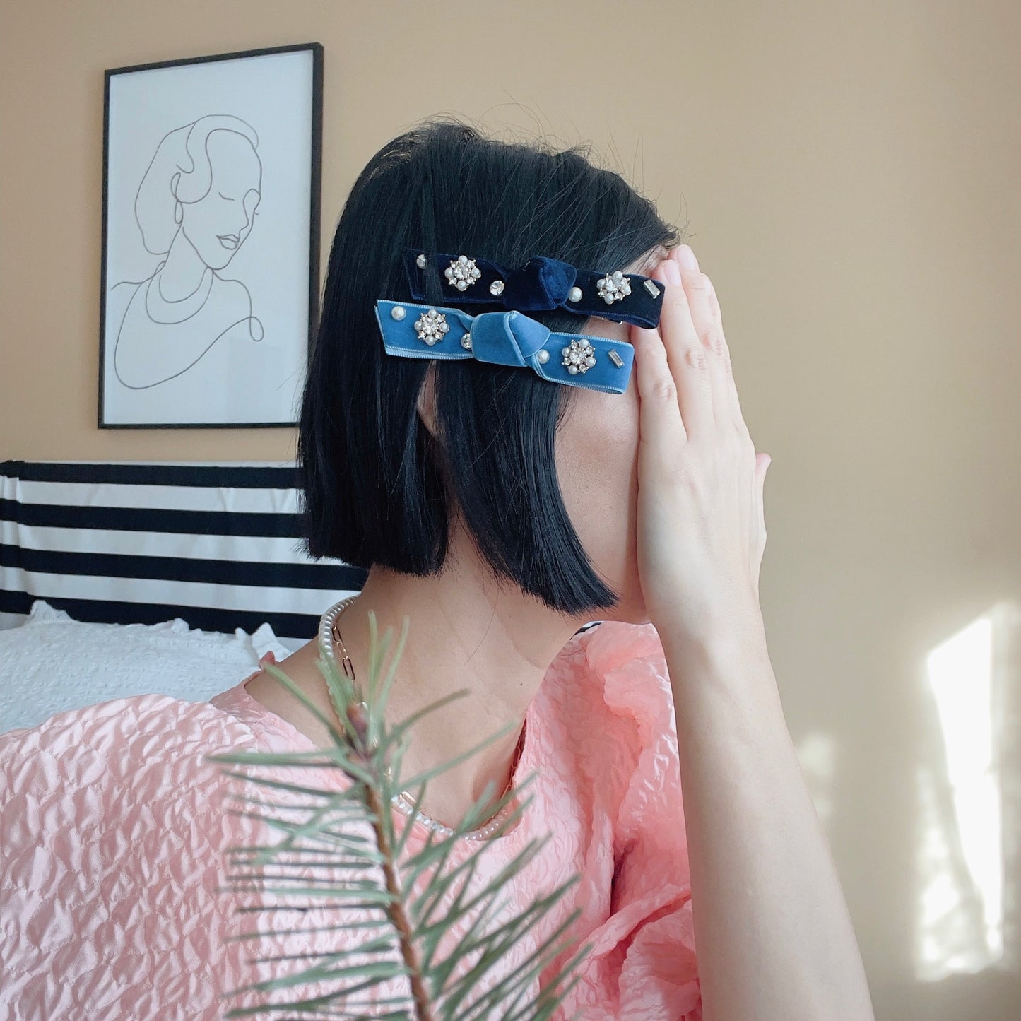 Velvet Ribbon Hair Clips