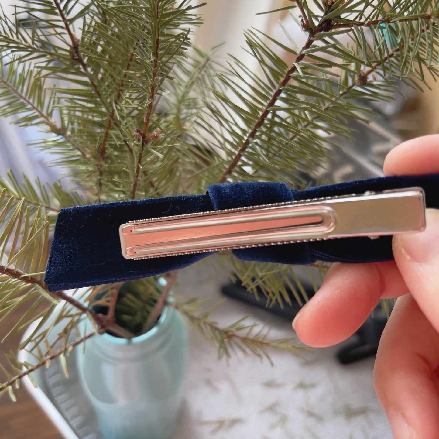 Velvet Ribbon Hair Clips