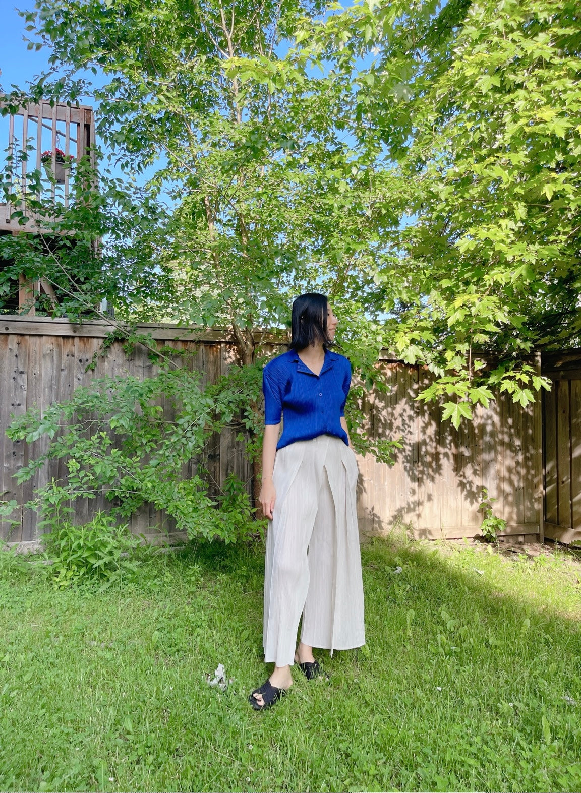 Button wrap pants (mustard, blue, ivory, black)