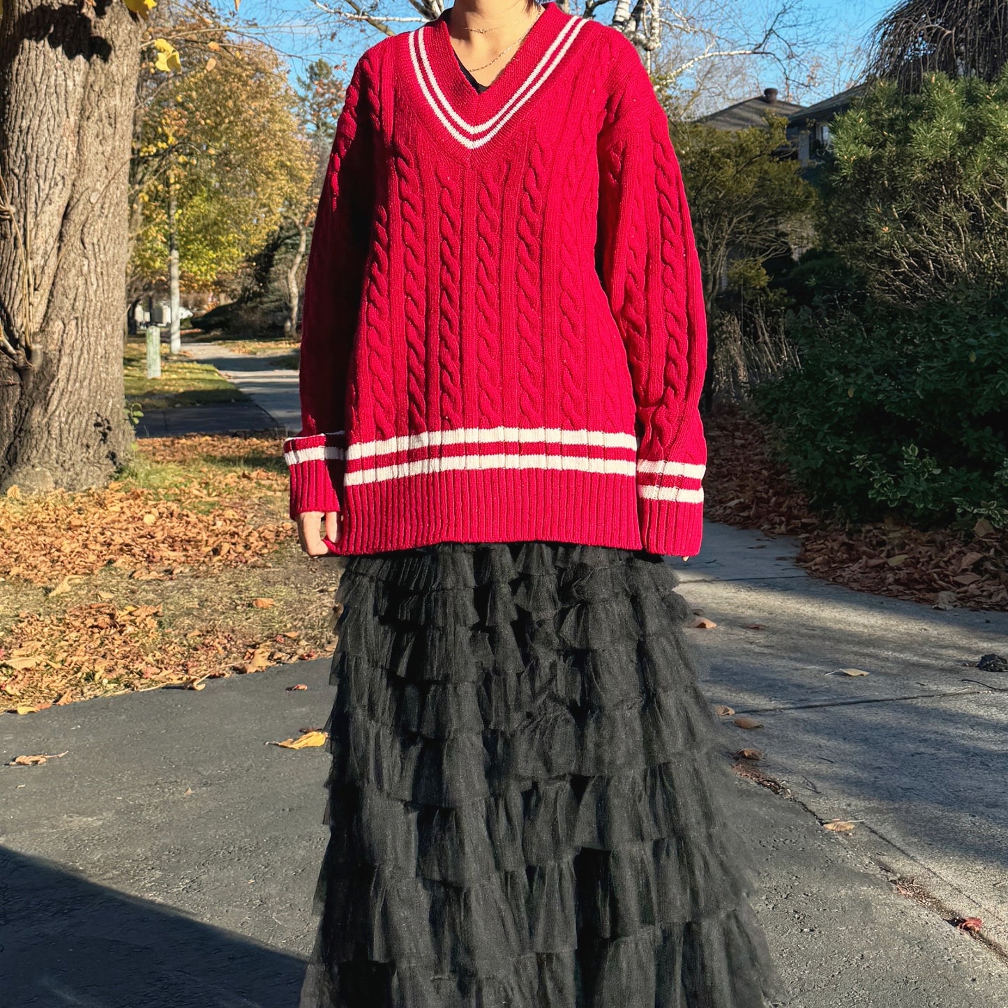 Noel cable knit (blue,red)