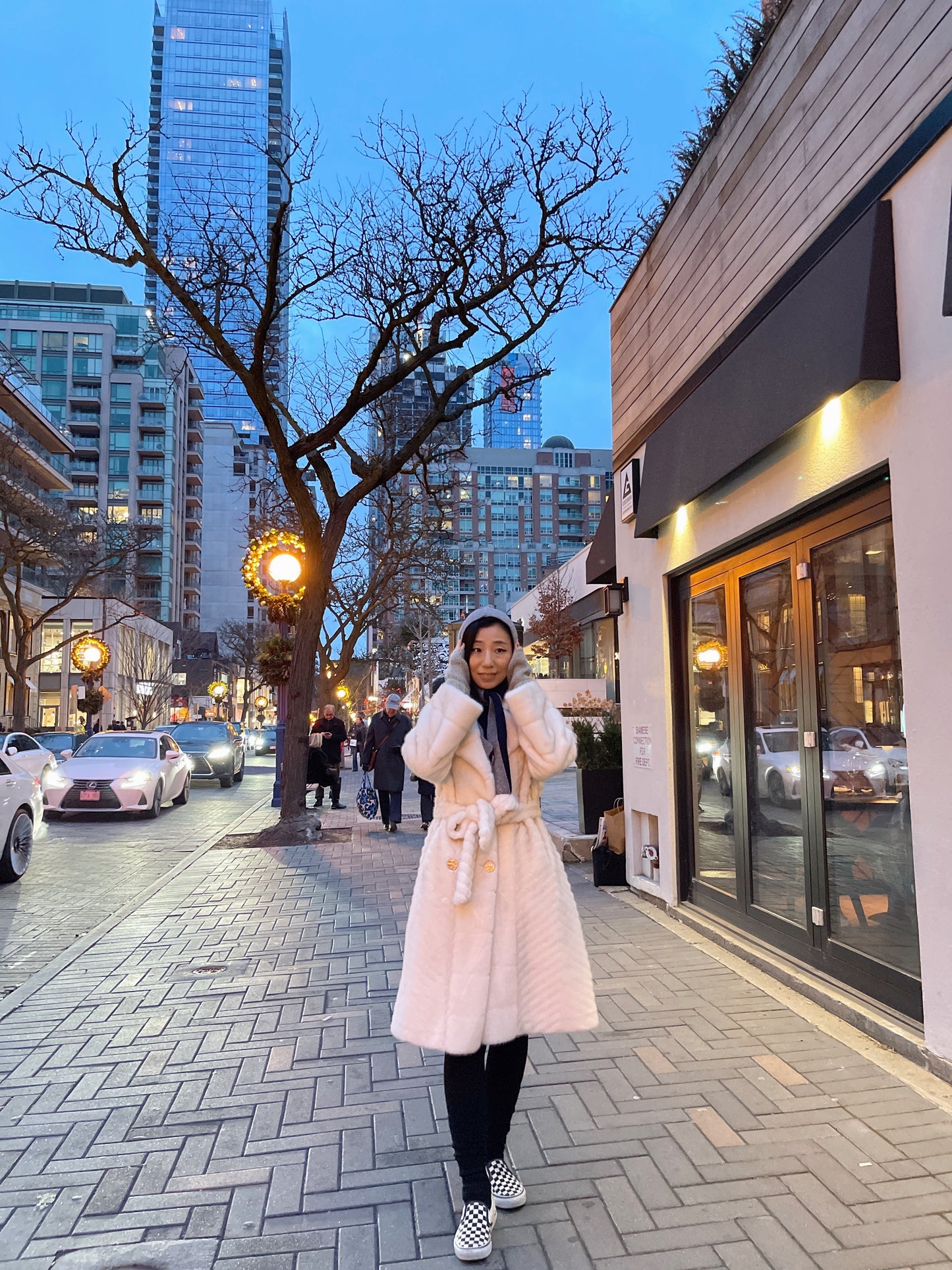 Eco mink coat 2 (brown, light brown, white)