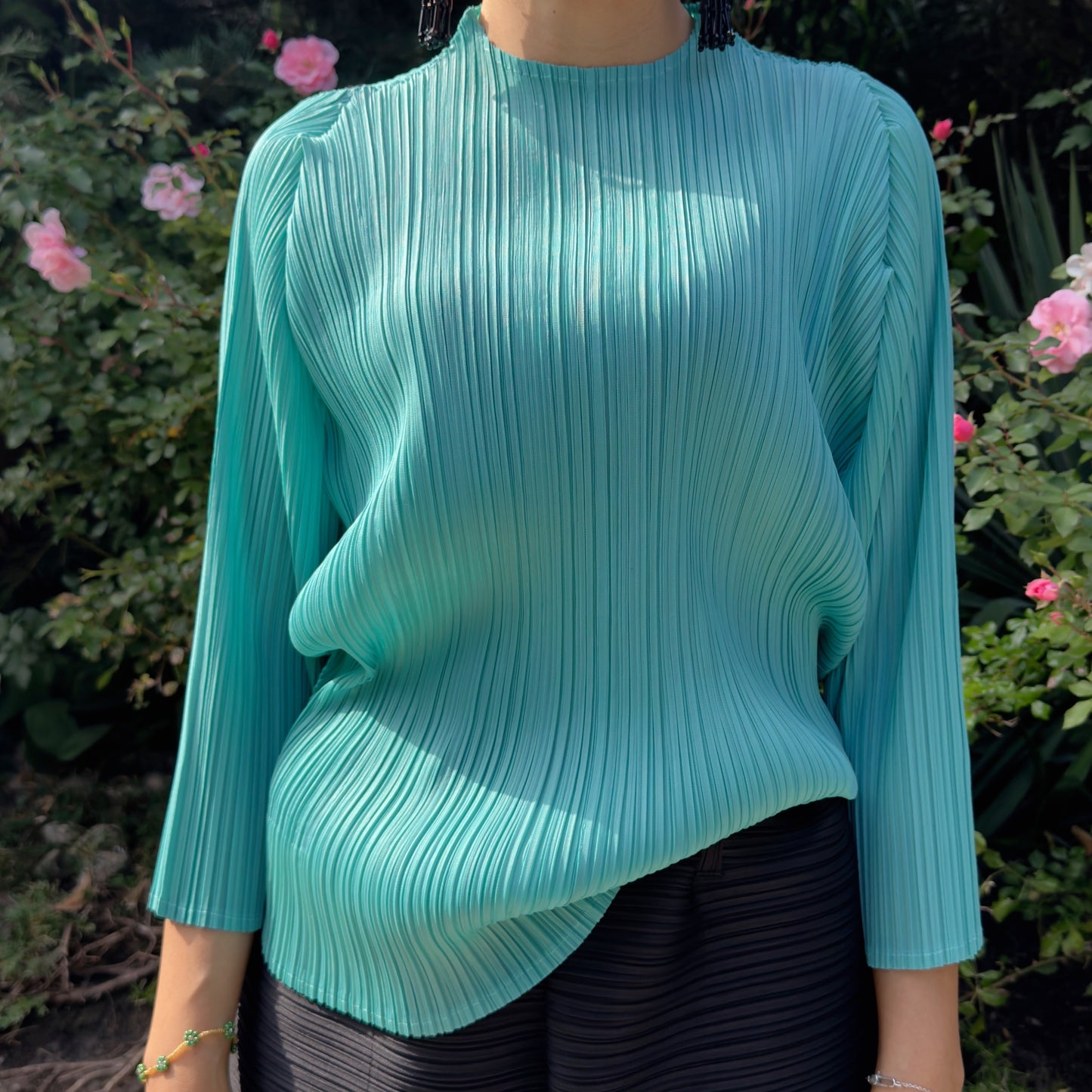 Pleated Dolman Top(camel, mint)