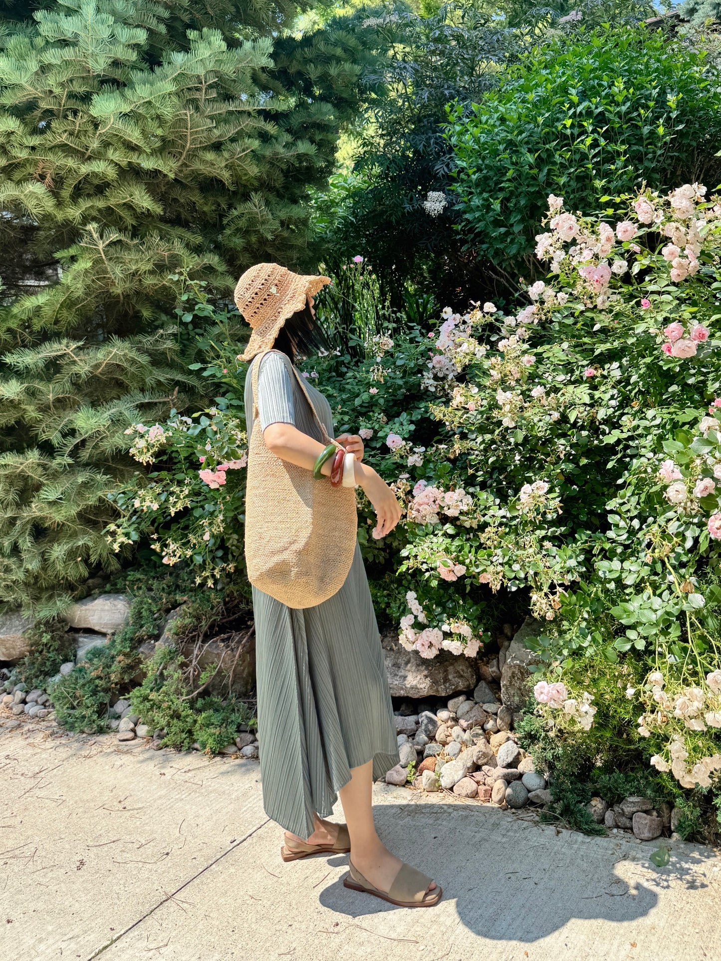 Raffia shoulder bag