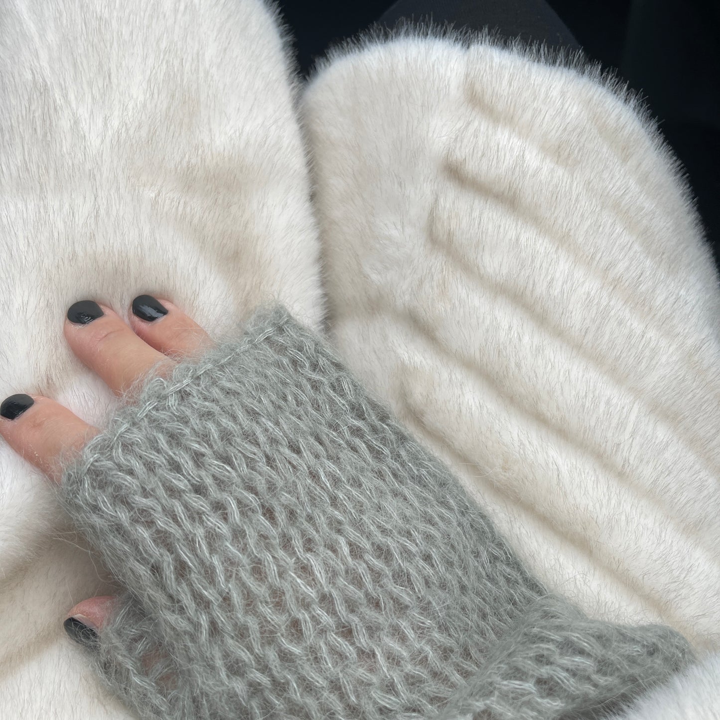 Eco mink coat 2 (brown, light brown, white)