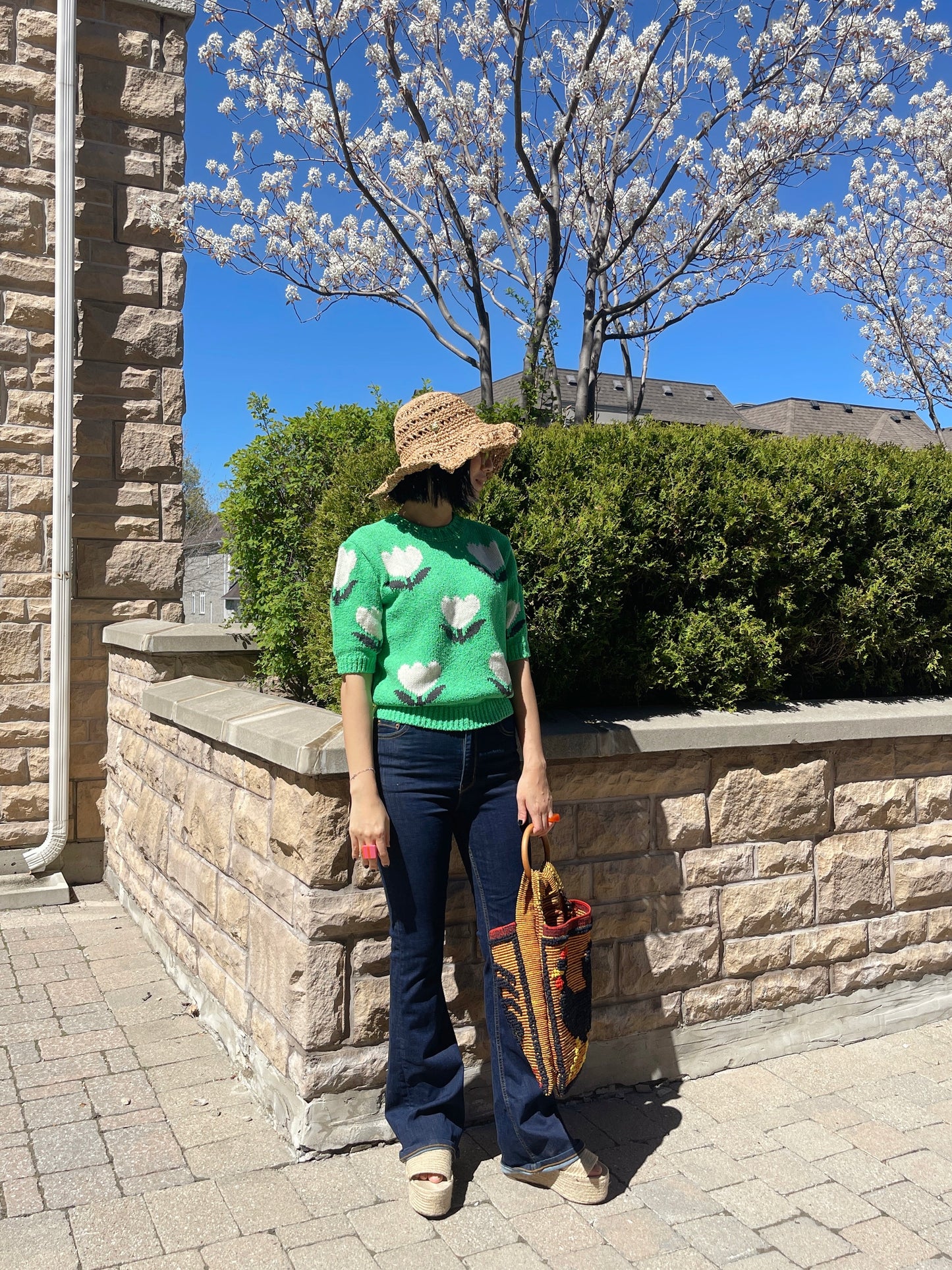 Tulip Knit (black, green)