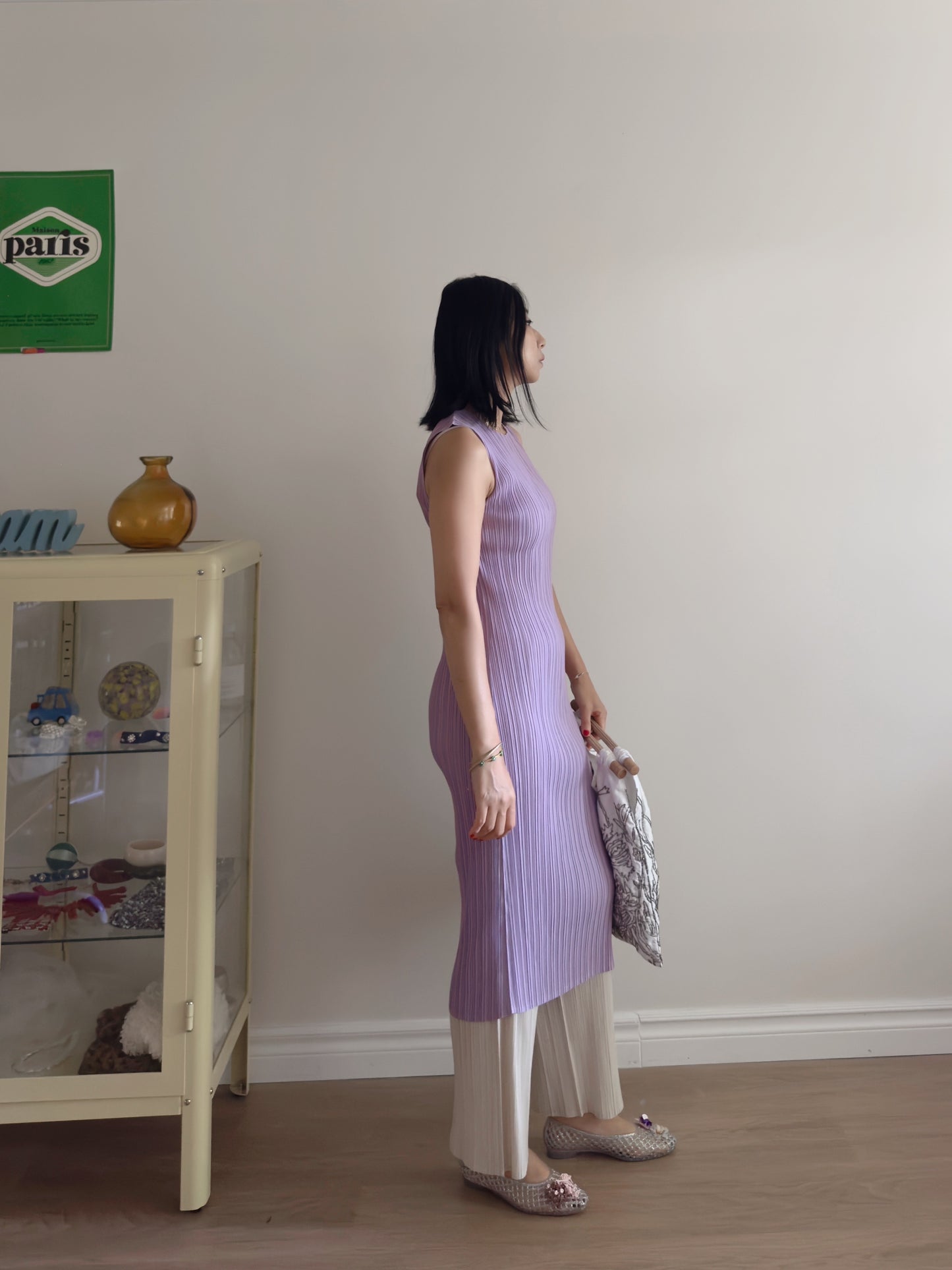 Lavender pleated dress
