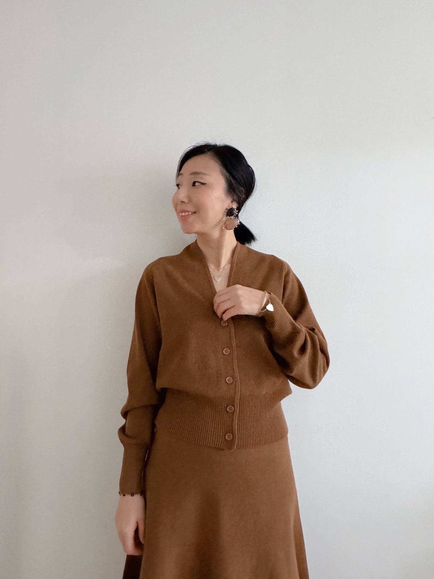 Merino wool cardigan set