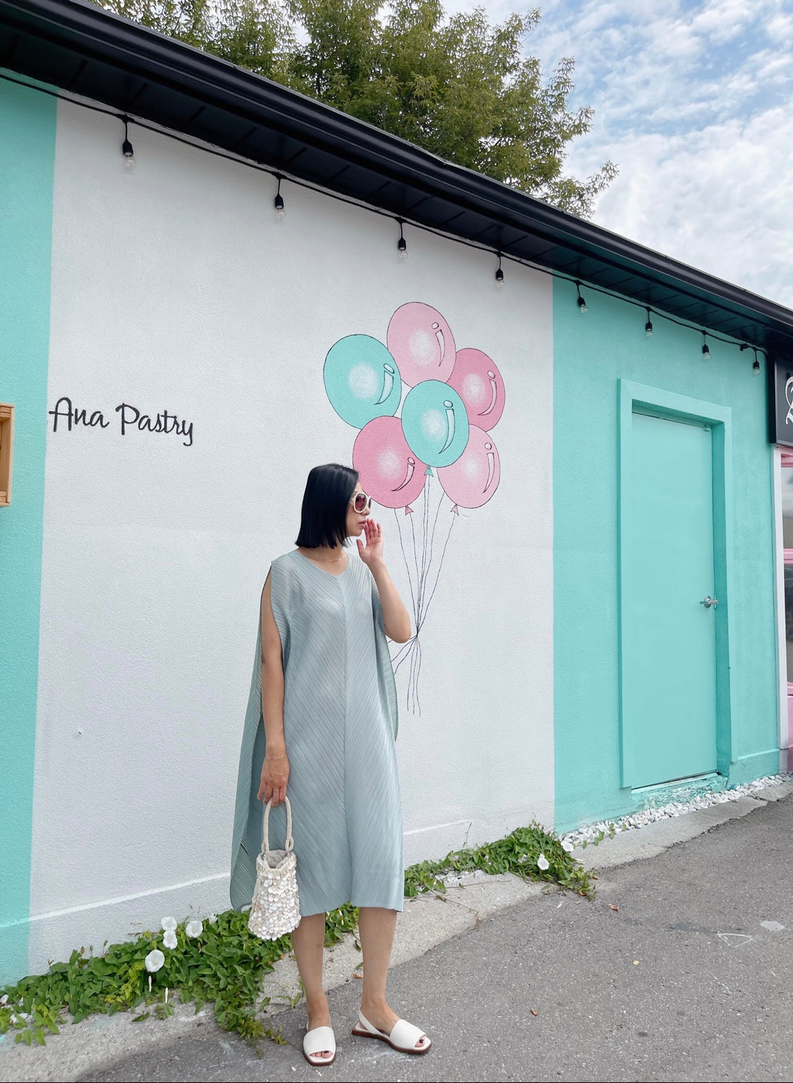 solid dress (black, pastel blue ,pink)