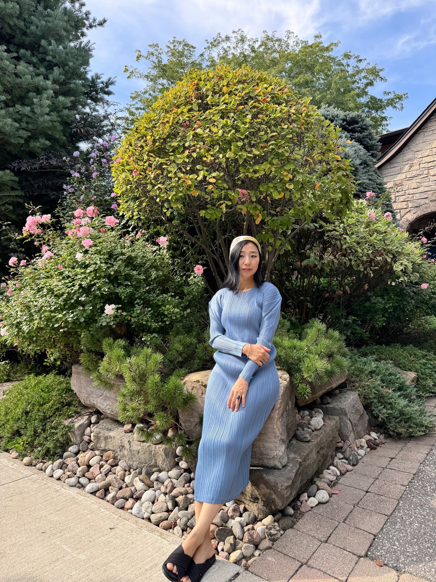 Edge dress (pink, blue)