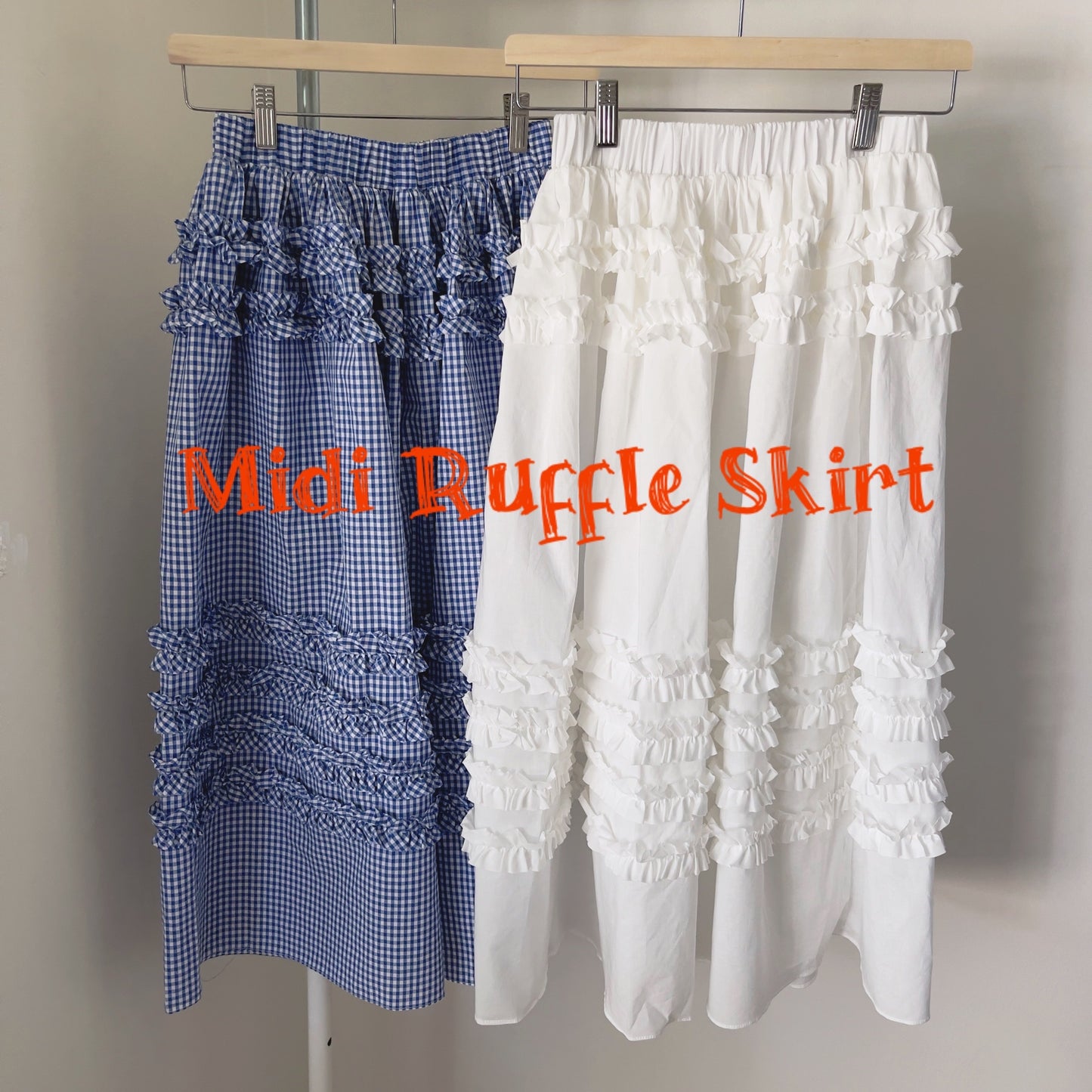 Ruffle skirt (blue,white)