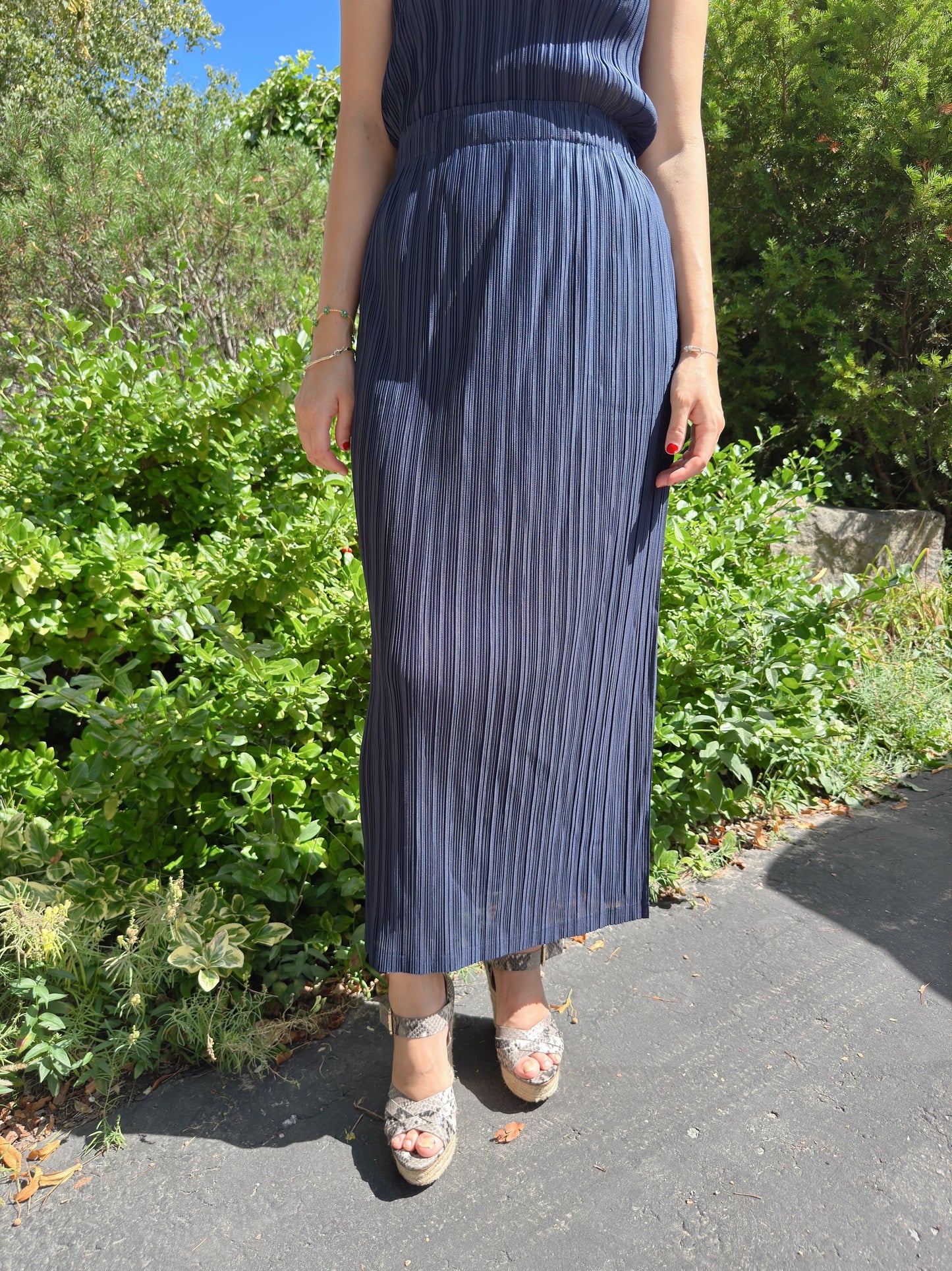 Pleated maxi skirt