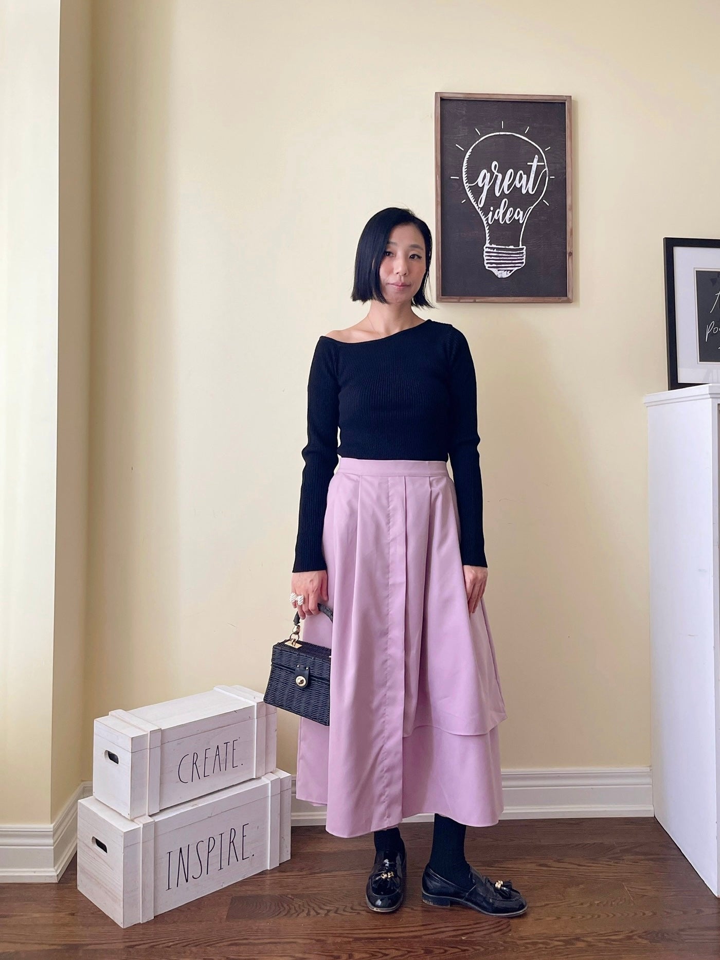 Off shoulder knit (ivory, yellow,sky blue, black)
