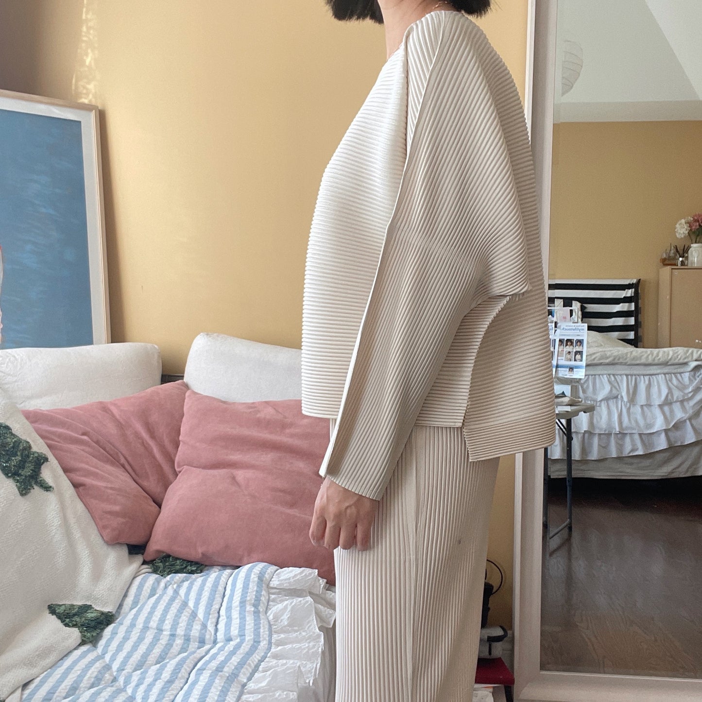 A-POC Pleats Oversize Top (ivory, black)
