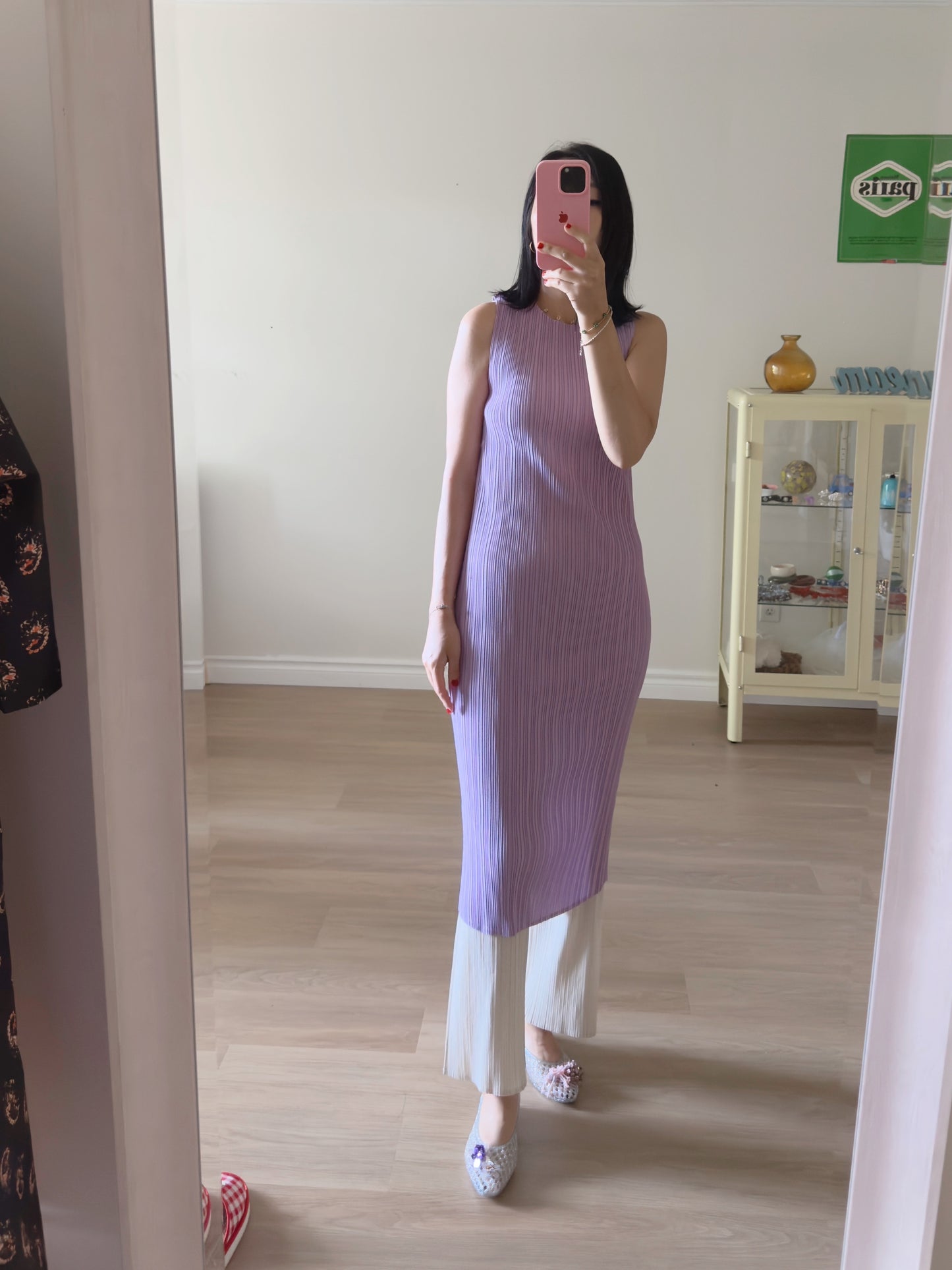 Lavender pleated dress