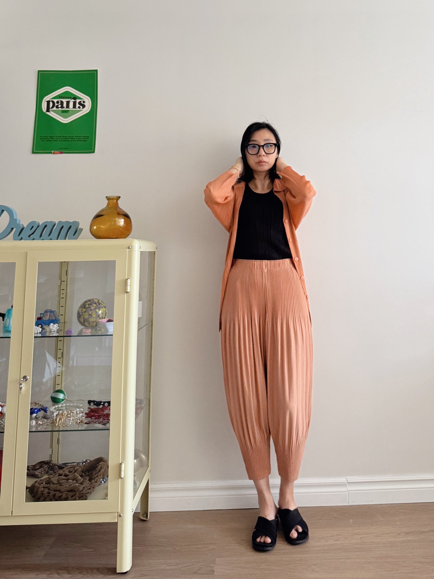 Pleats baggy pants ( black, pink, ivory, orange, mocha)
