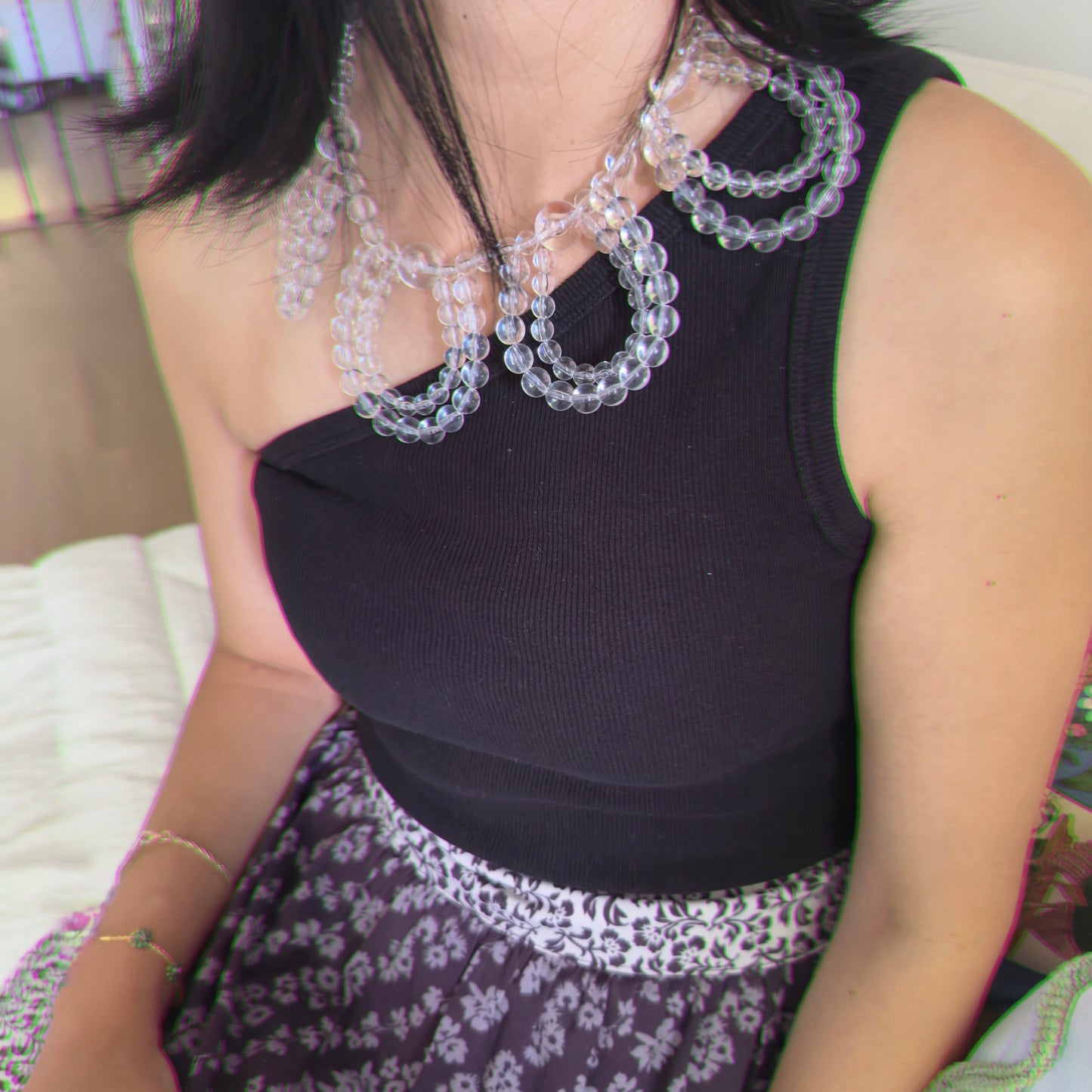Flower acrylic necklace