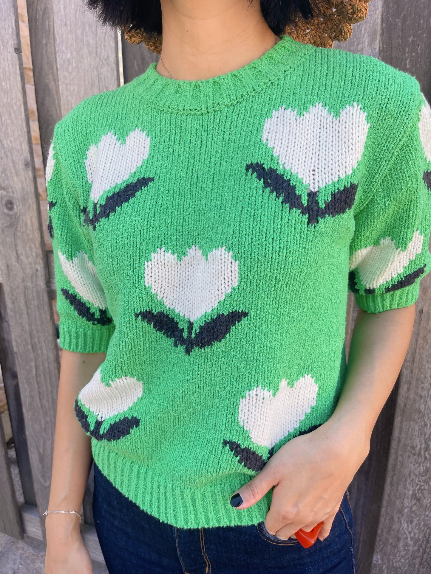 Tulip Knit (black, green)