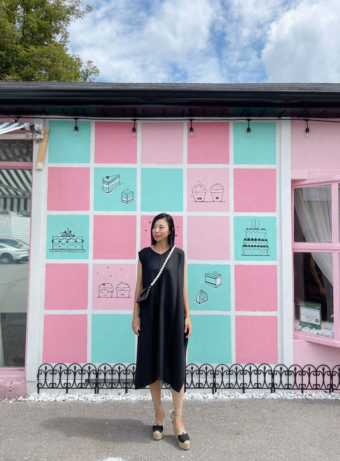 solid dress (black, pastel blue ,pink)