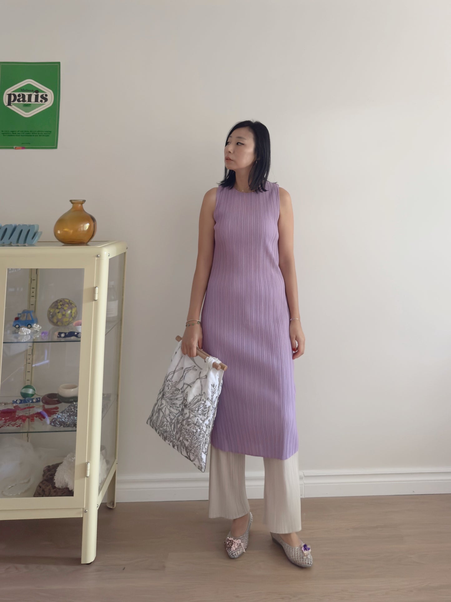 Lavender pleated dress