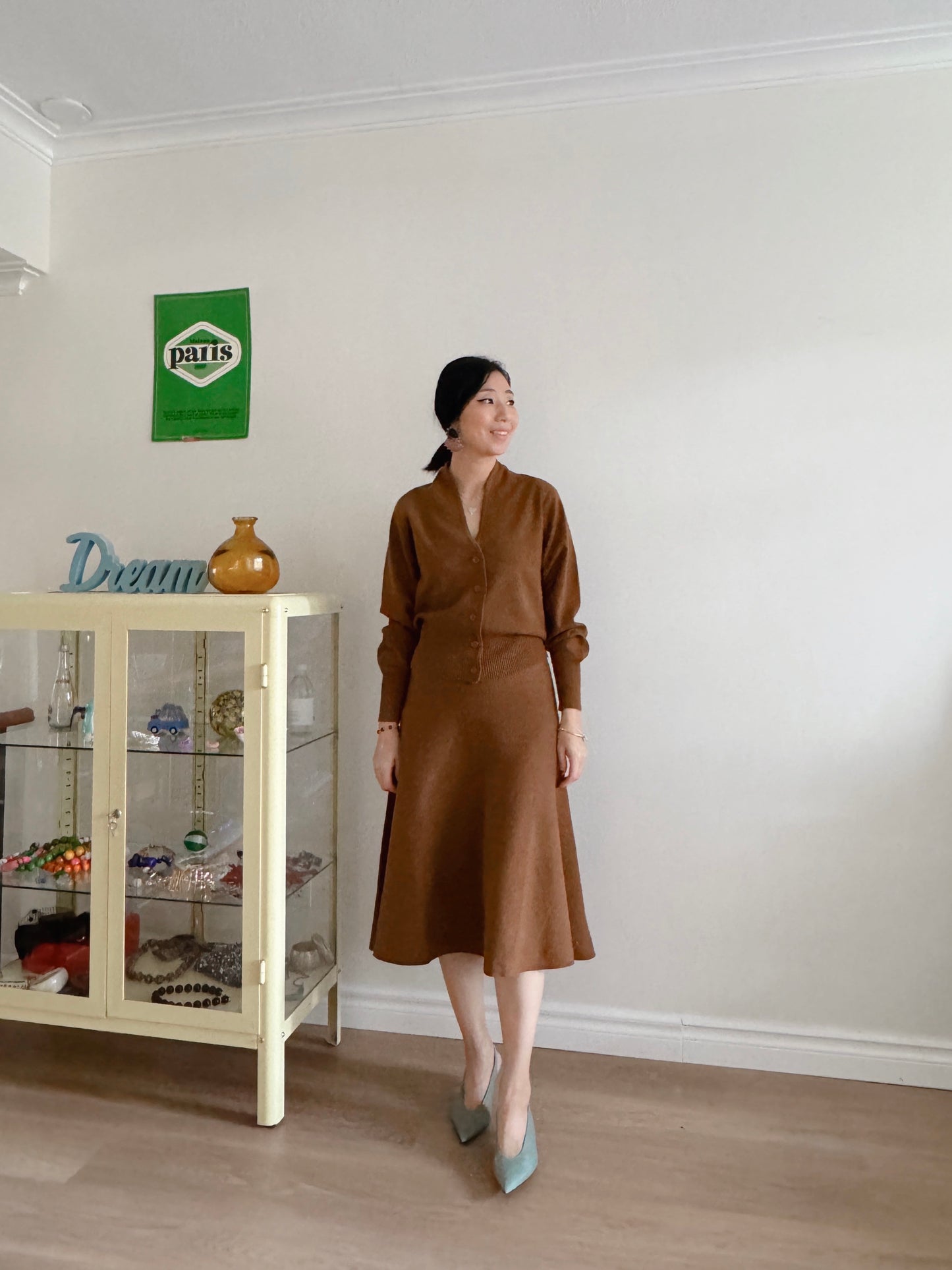 Merino wool cardigan set
