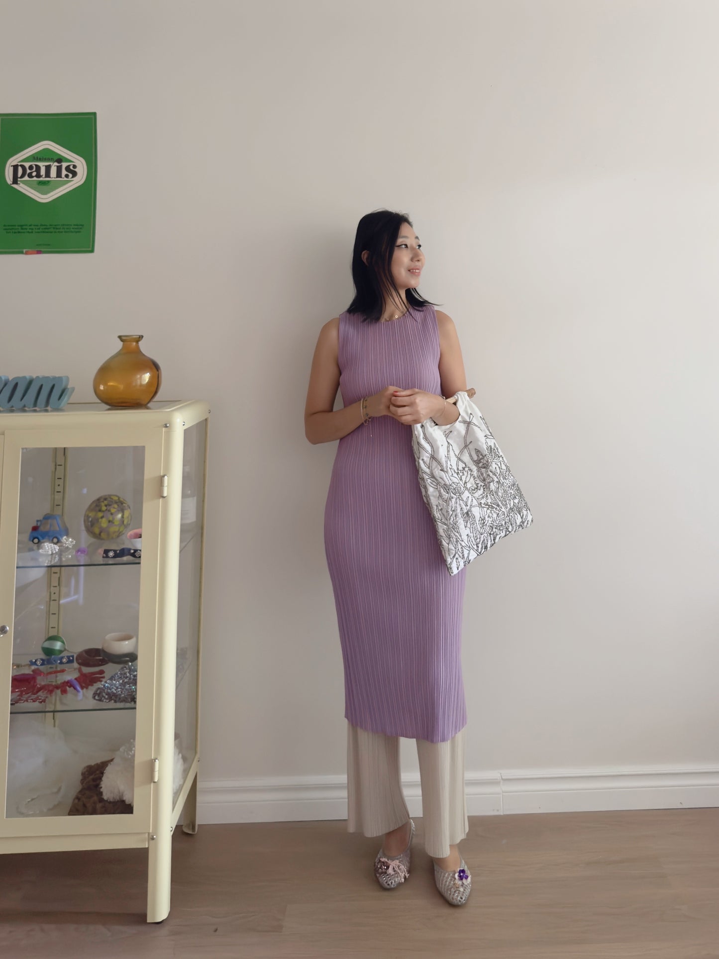 Lavender pleated dress