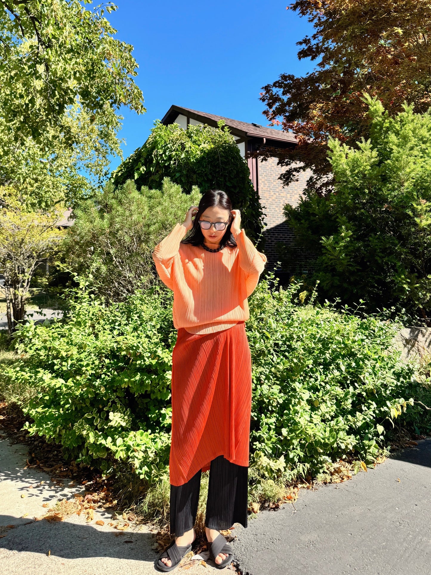 ballon sleeve top(orange, lemon, black)