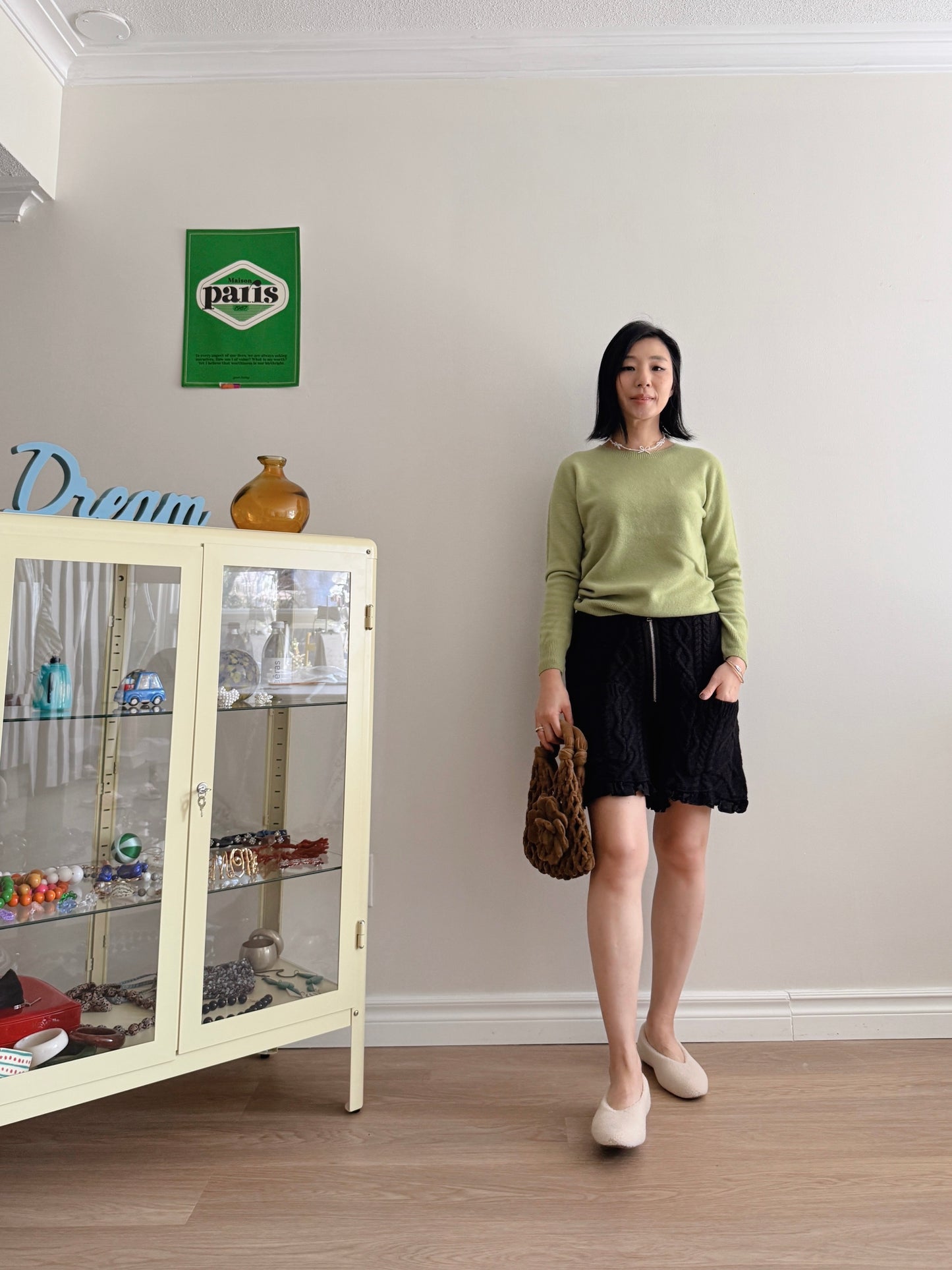 Wool knit shorts(ivory, red, black)