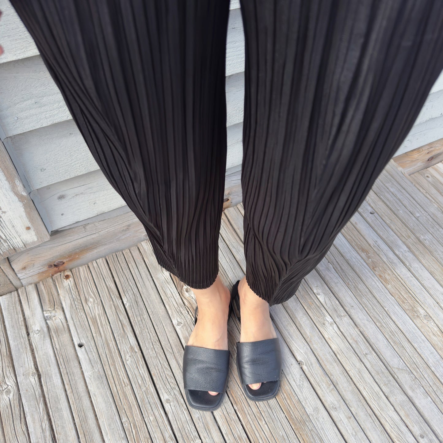 SS)Pleated baggy pants (gray,black)