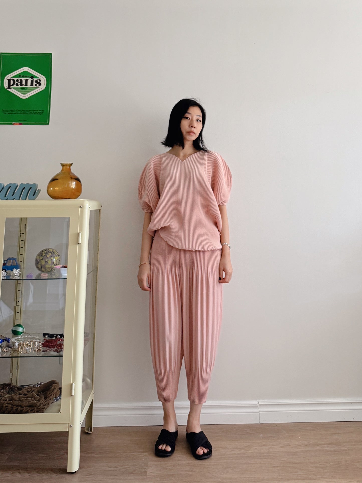 Pleats baggy pants ( black, pink, ivory, orange, mocha)