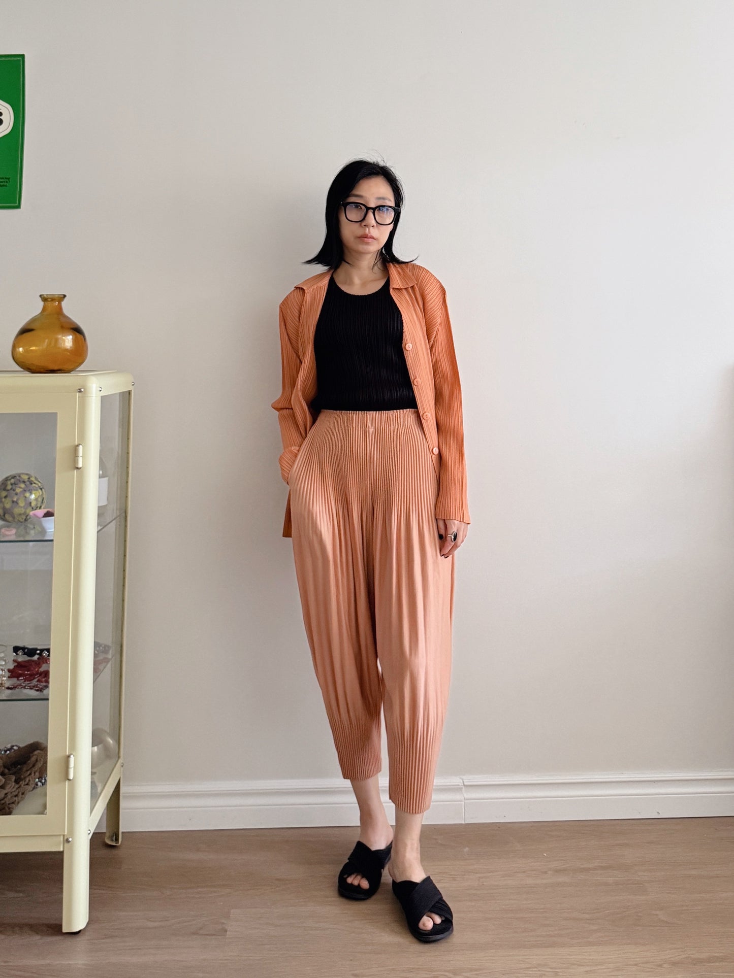 Pleats baggy pants ( black, pink, ivory, orange, mocha)