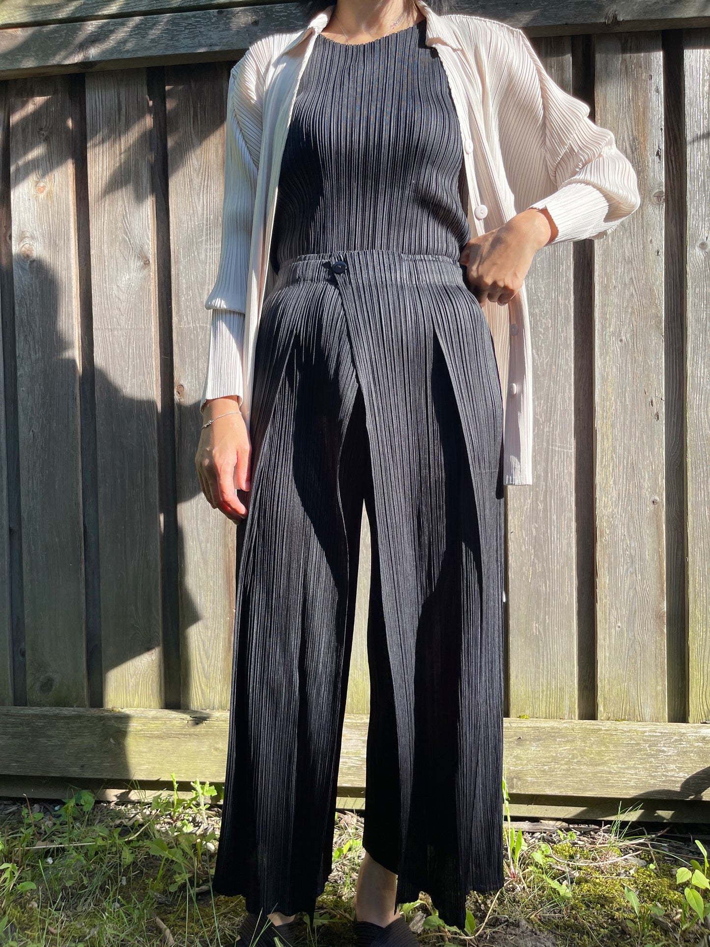 Button wrap pants (mustard, blue, ivory, black)