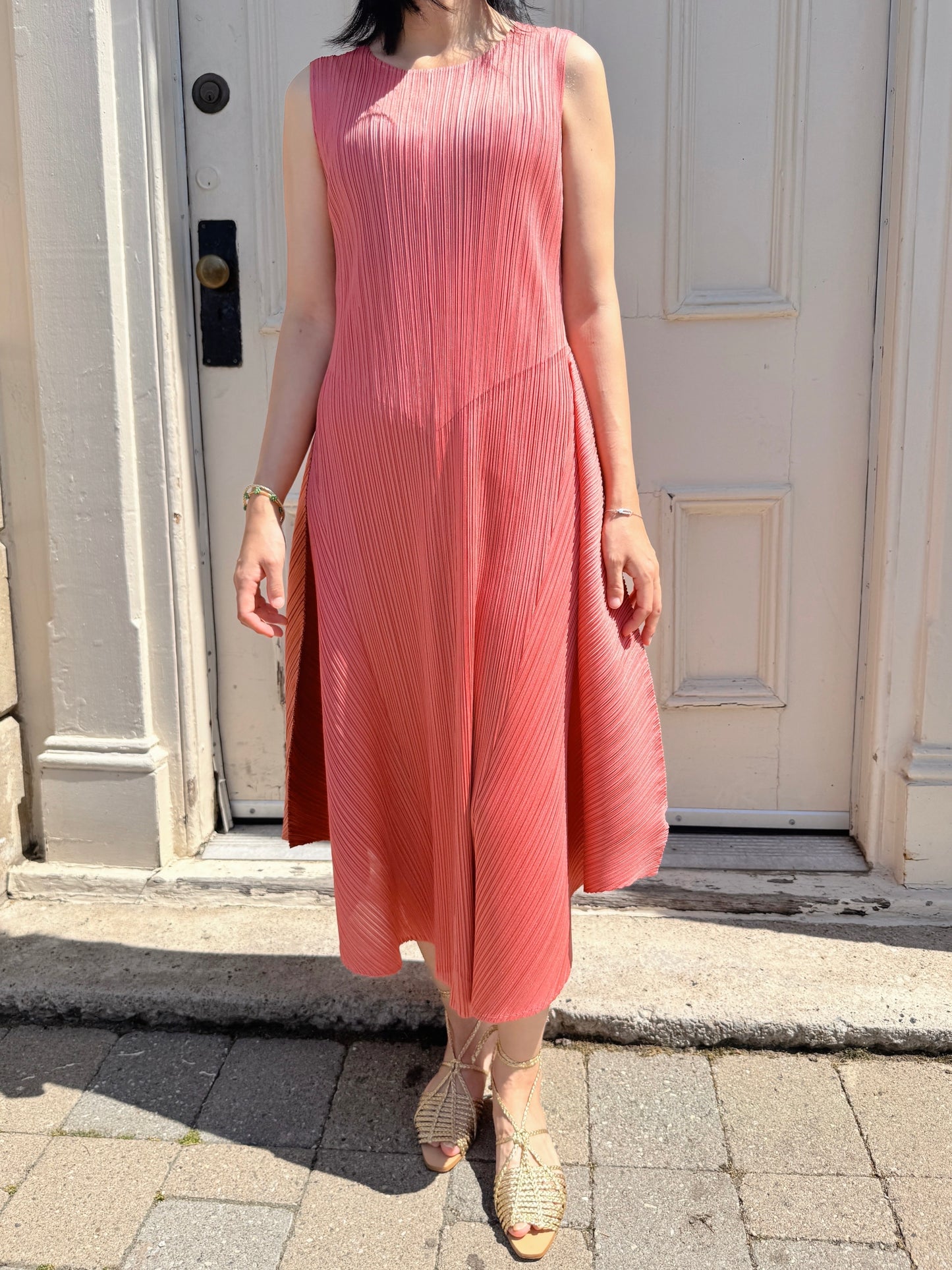 Pleats balloon dress(black, ruby)
