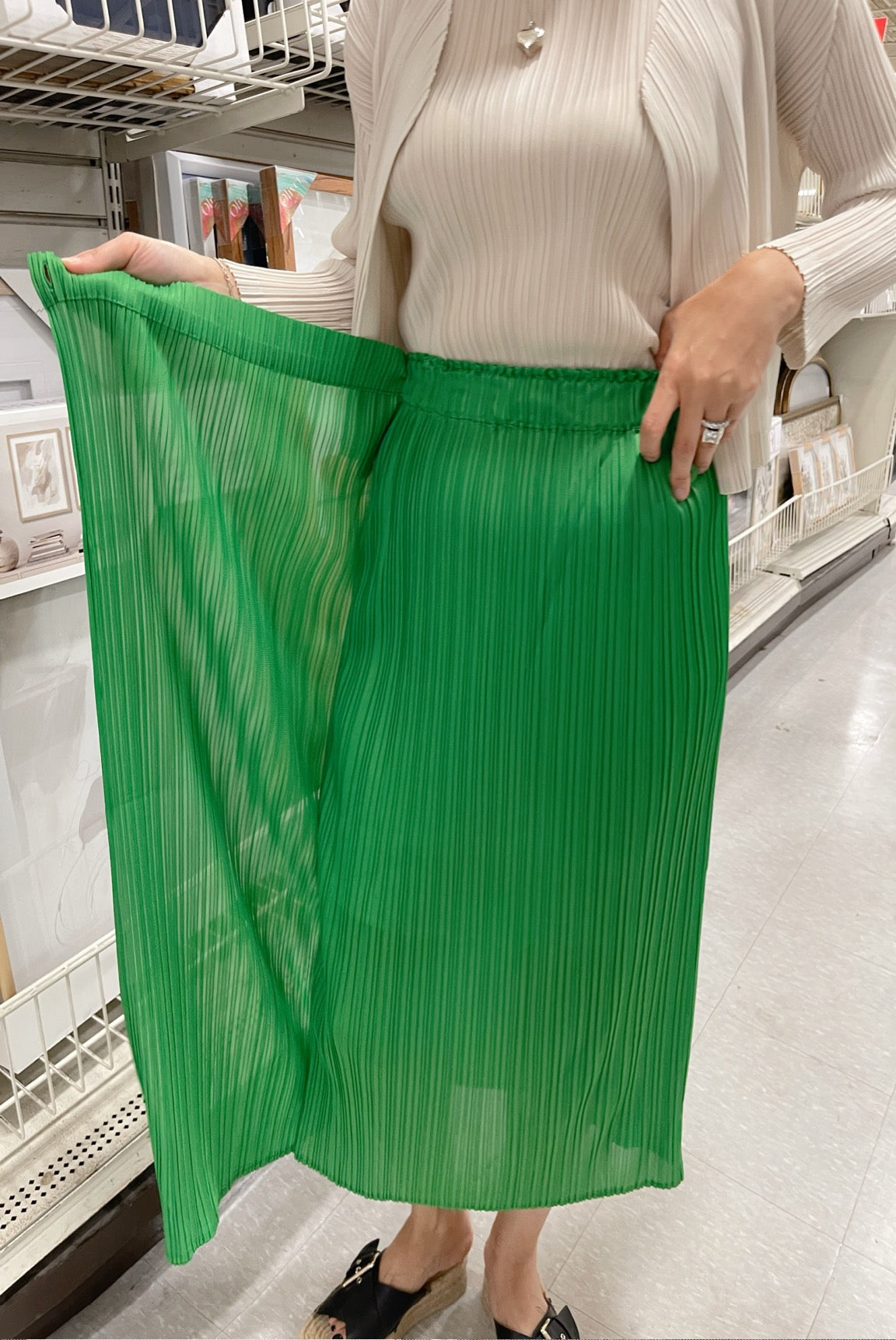 <SPECIAL> Button wrap skirt (green, blue, ivory)