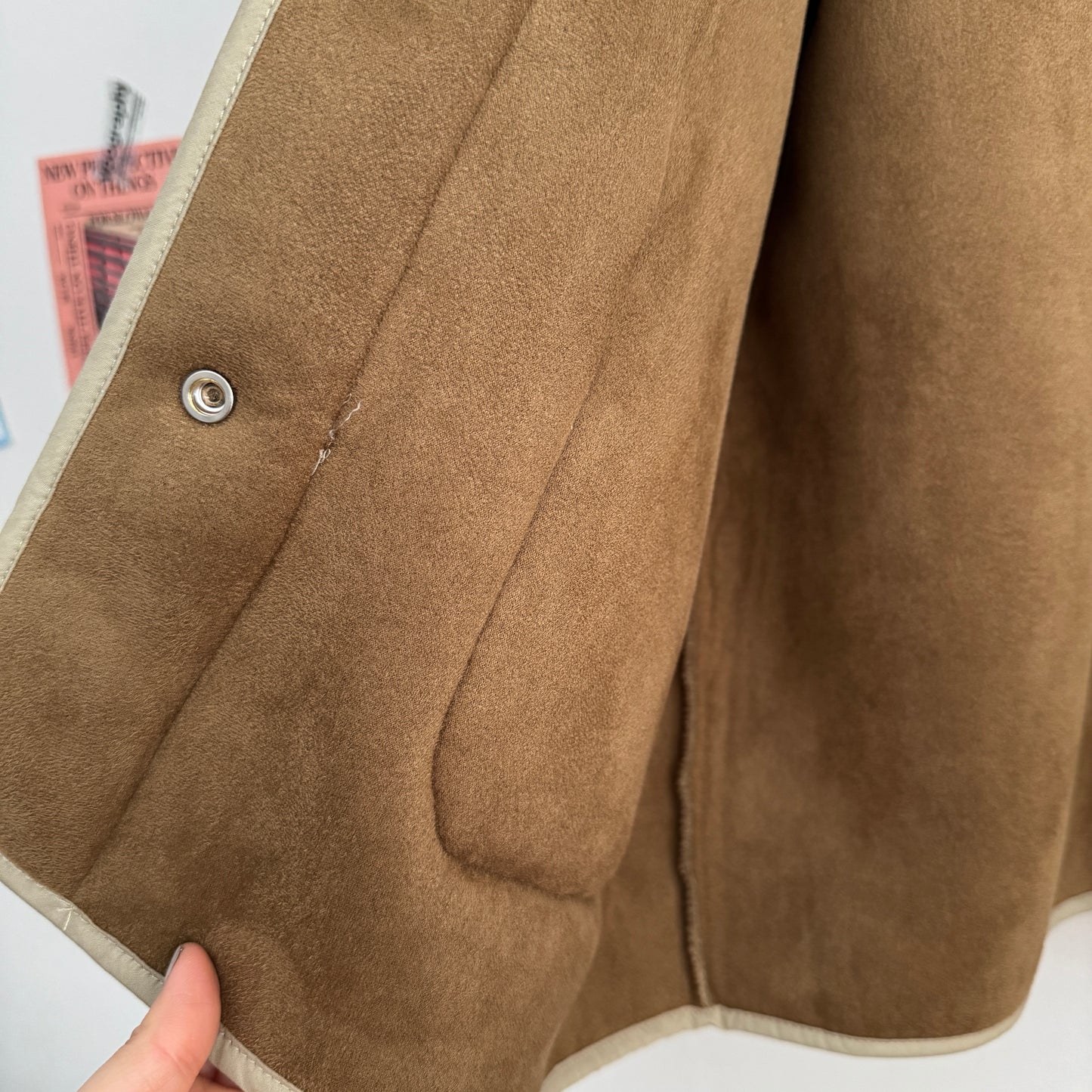 FAUX SHEARLING JACKET (Beige, Brown)