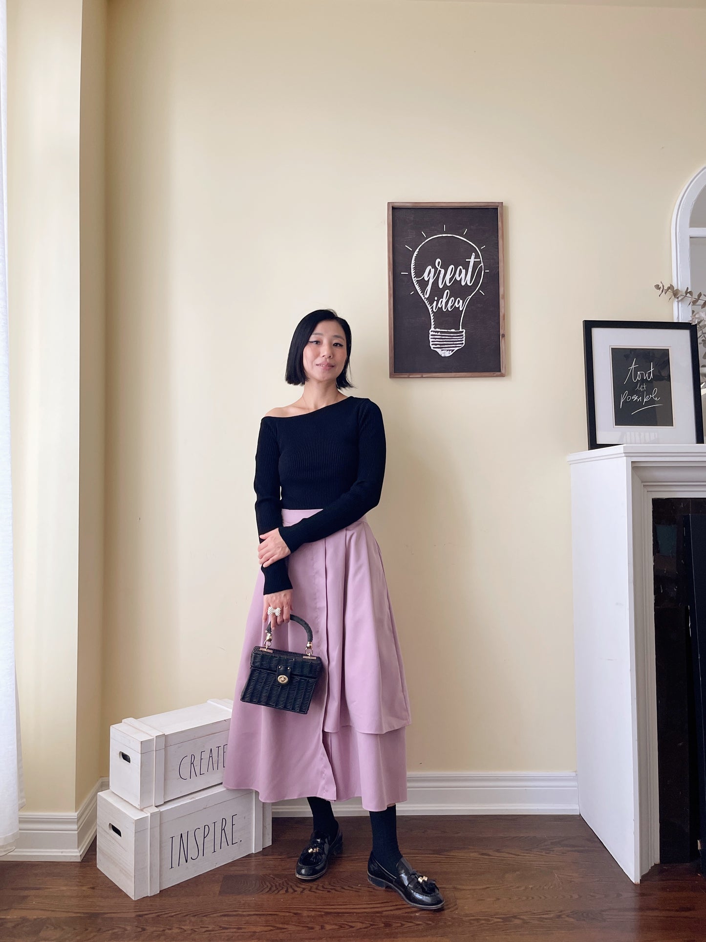 Off shoulder knit (ivory, yellow,sky blue, black)