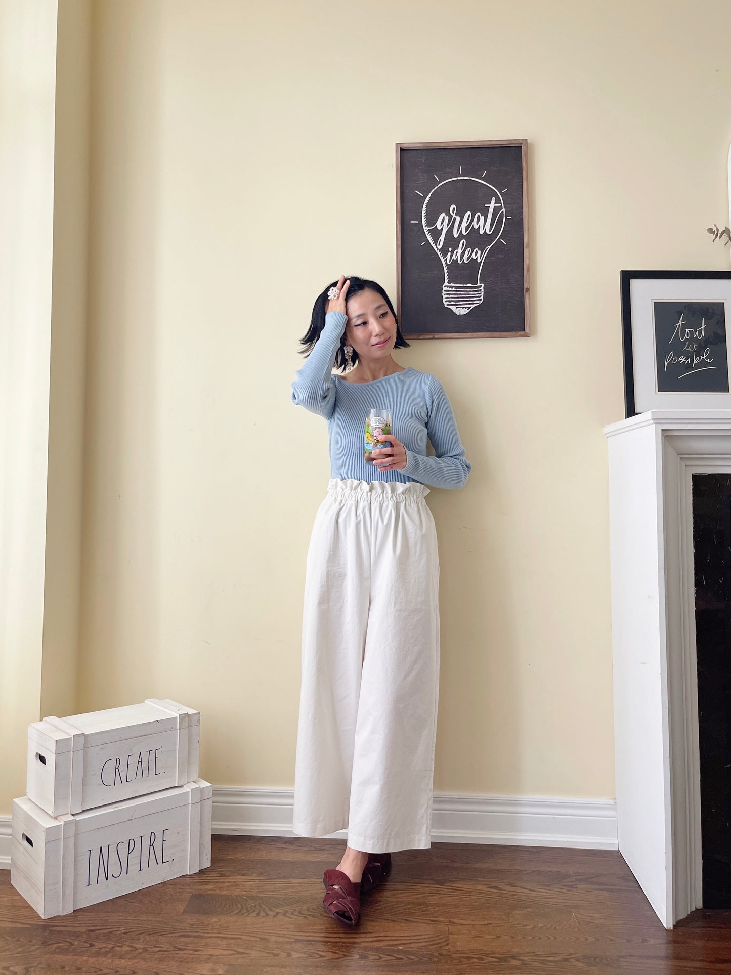 Off shoulder knit (ivory, yellow,sky blue, black)