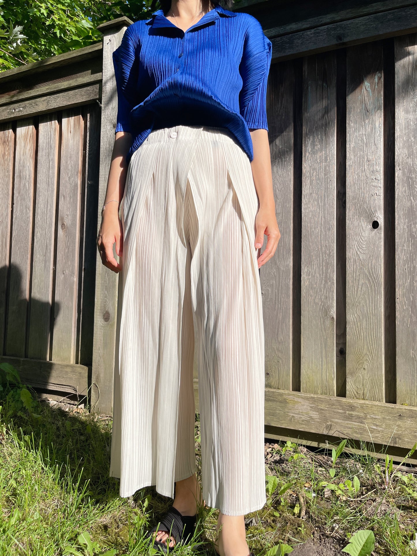 Button wrap pants (mustard, blue, ivory, black)